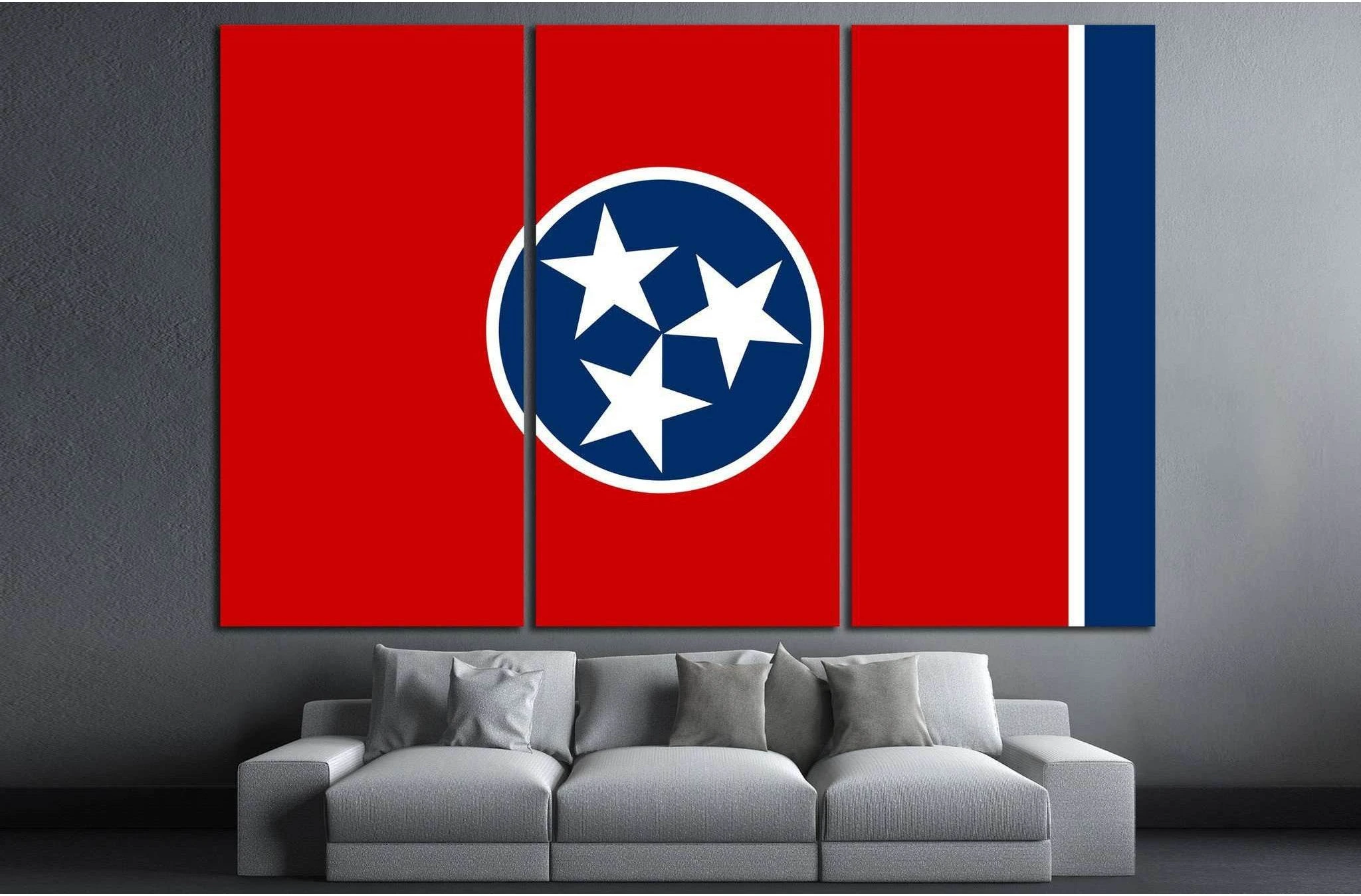 tennessee Flag №690 Ready to Hang Canvas Print - Zellart Canvas Prints ALL_Products, s-690