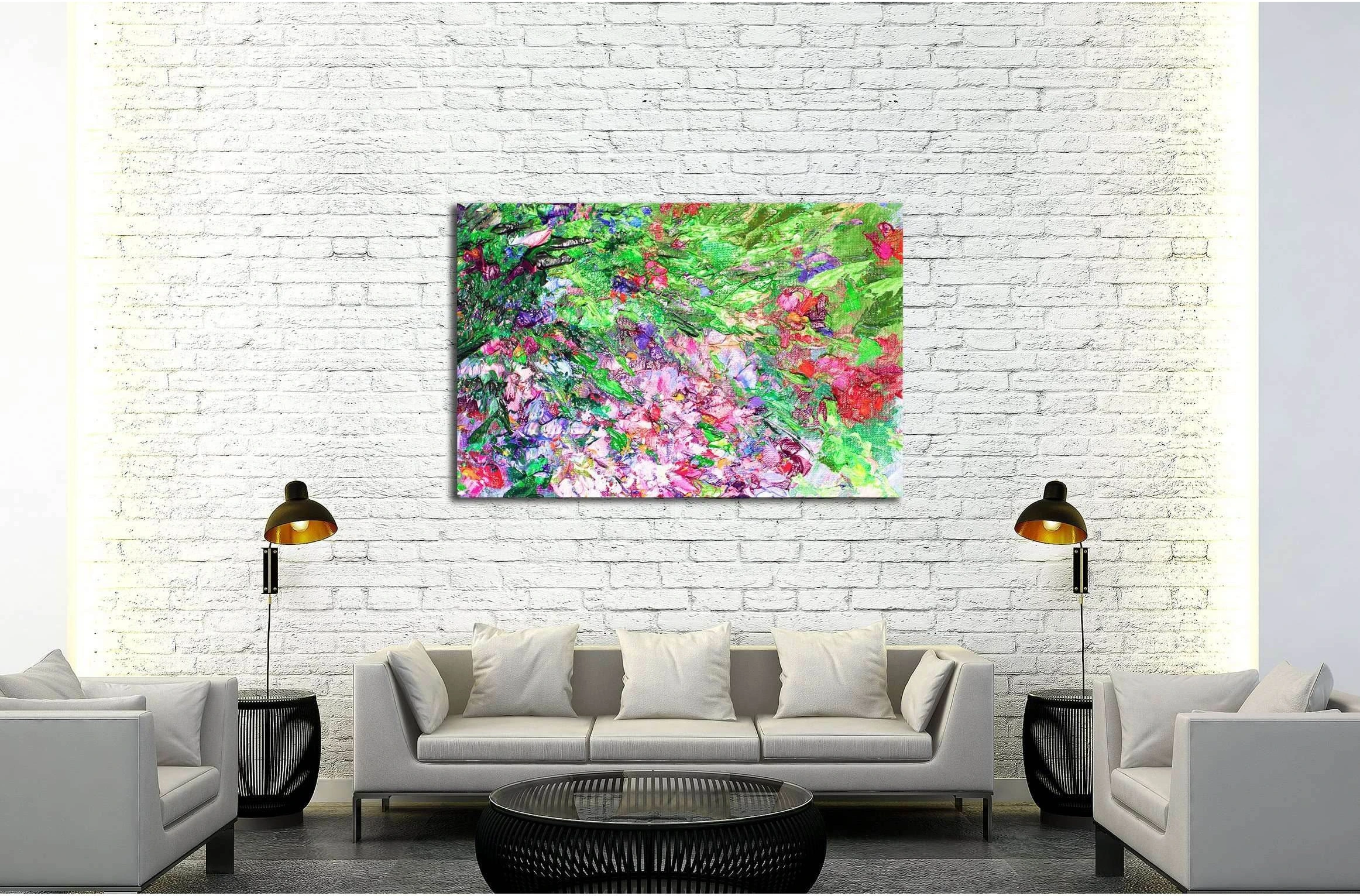 texture of oil painting, Art Painted Image color, paint, artist's canvas,impressionism №2875 Ready to Hang Canvas Print - Zellart Canvas Prints ALL_Products, s-2875