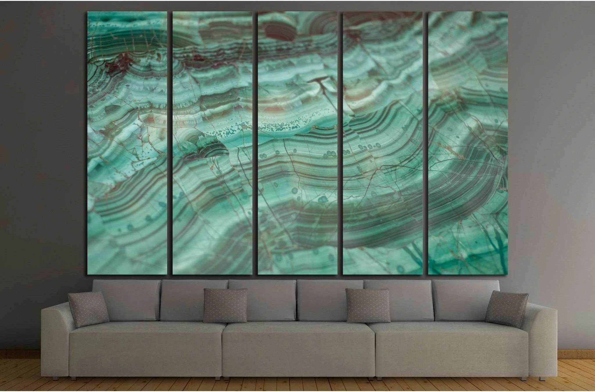 Texture of polished Malachite №1399 Ready to Hang Canvas Print - Zellart Canvas Prints ALL_Products, s-1399