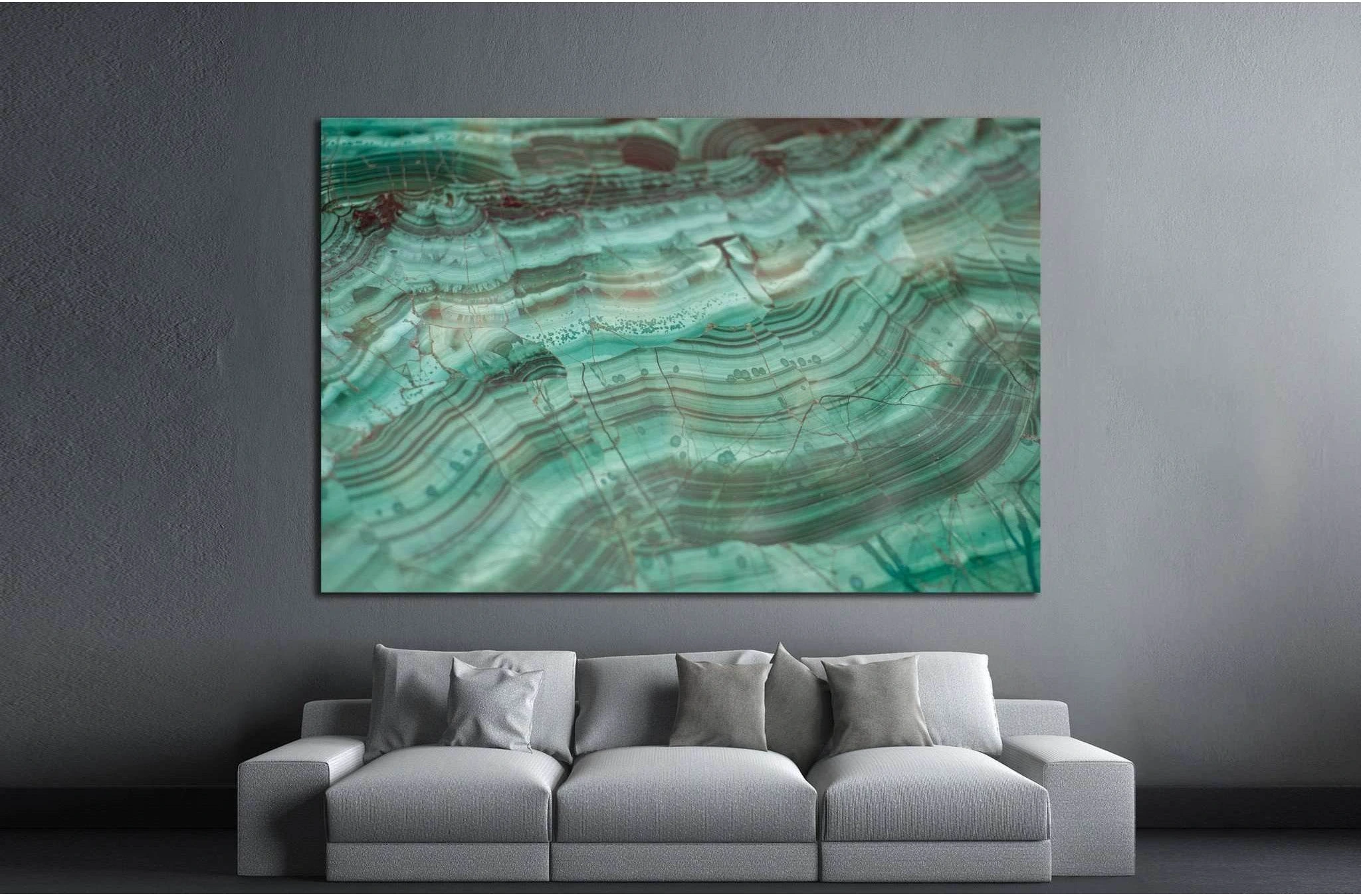 Texture of polished Malachite №1399 Ready to Hang Canvas Print - Zellart Canvas Prints ALL_Products, s-1399