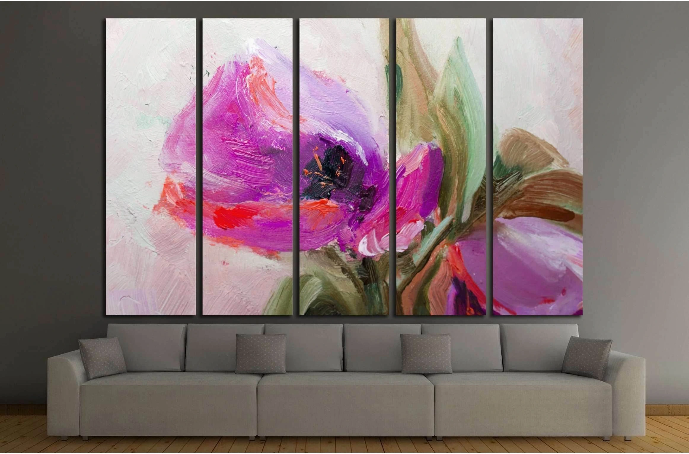 Texture oil painting, flowers, art, painted color image, paint, wallpaper and backgrounds №2552 Ready to Hang Canvas Print - Zellart Canvas Prints ALL_Products, s-2552