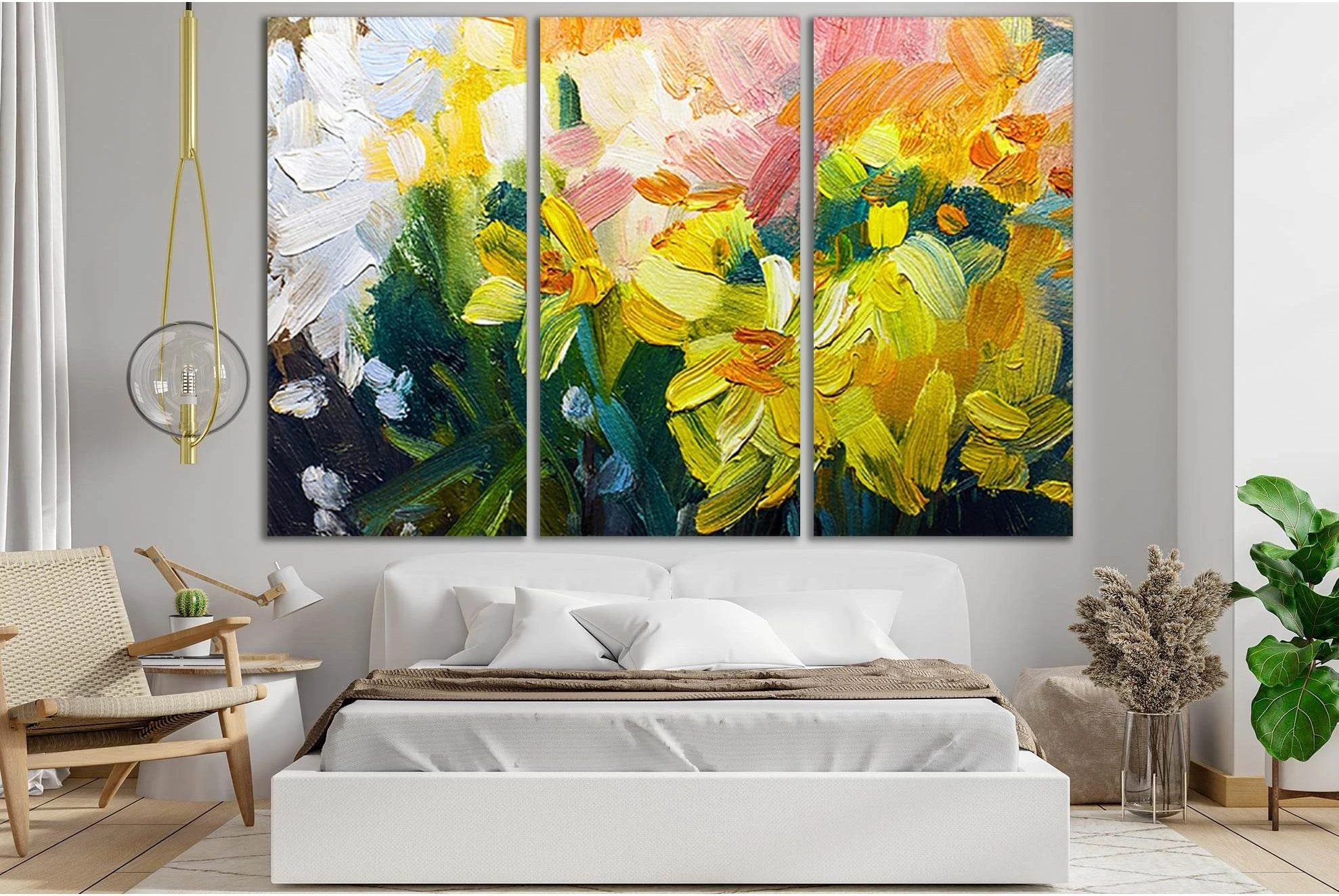Texture Oil Painting Flowers №SL605 Ready to Hang Canvas Print - Zellart Canvas Prints 0new, ALL_Products, Oil Painting Wall Art
