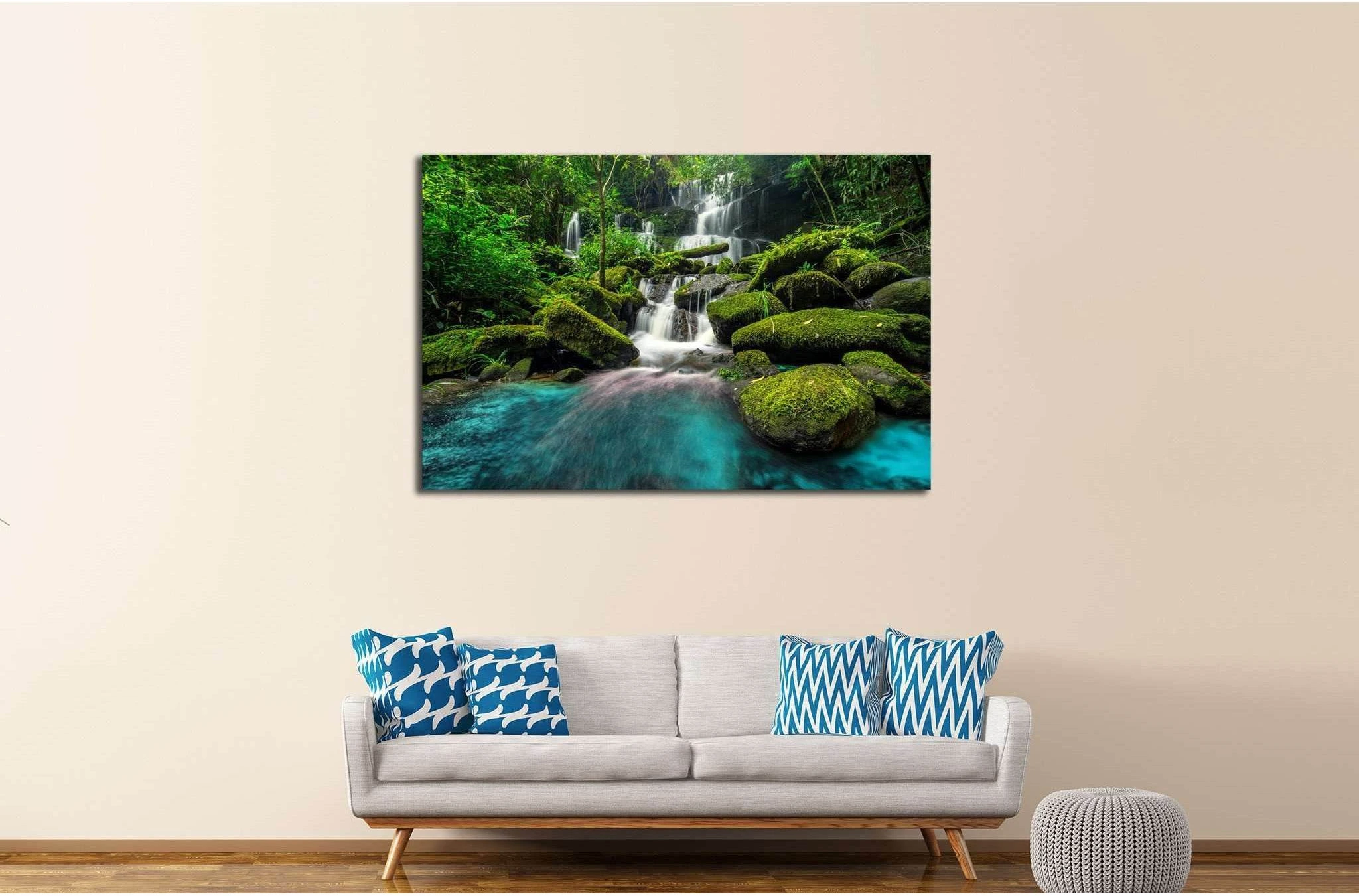 Thailand Forest Waterfall №597 Ready to Hang Canvas Print - Zellart Canvas Prints ALL_Products, s-597, Waterfall