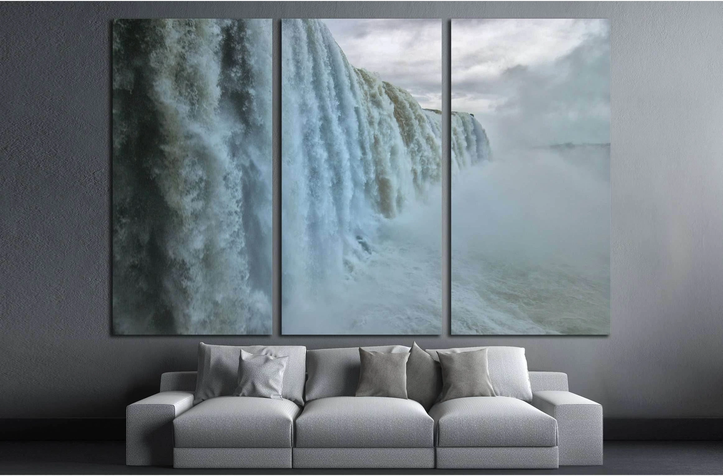 The amazing and beautiful Iguazu falls of South America №2858 Ready to Hang Canvas Print - Zellart Canvas Prints ALL_Products, s-2858