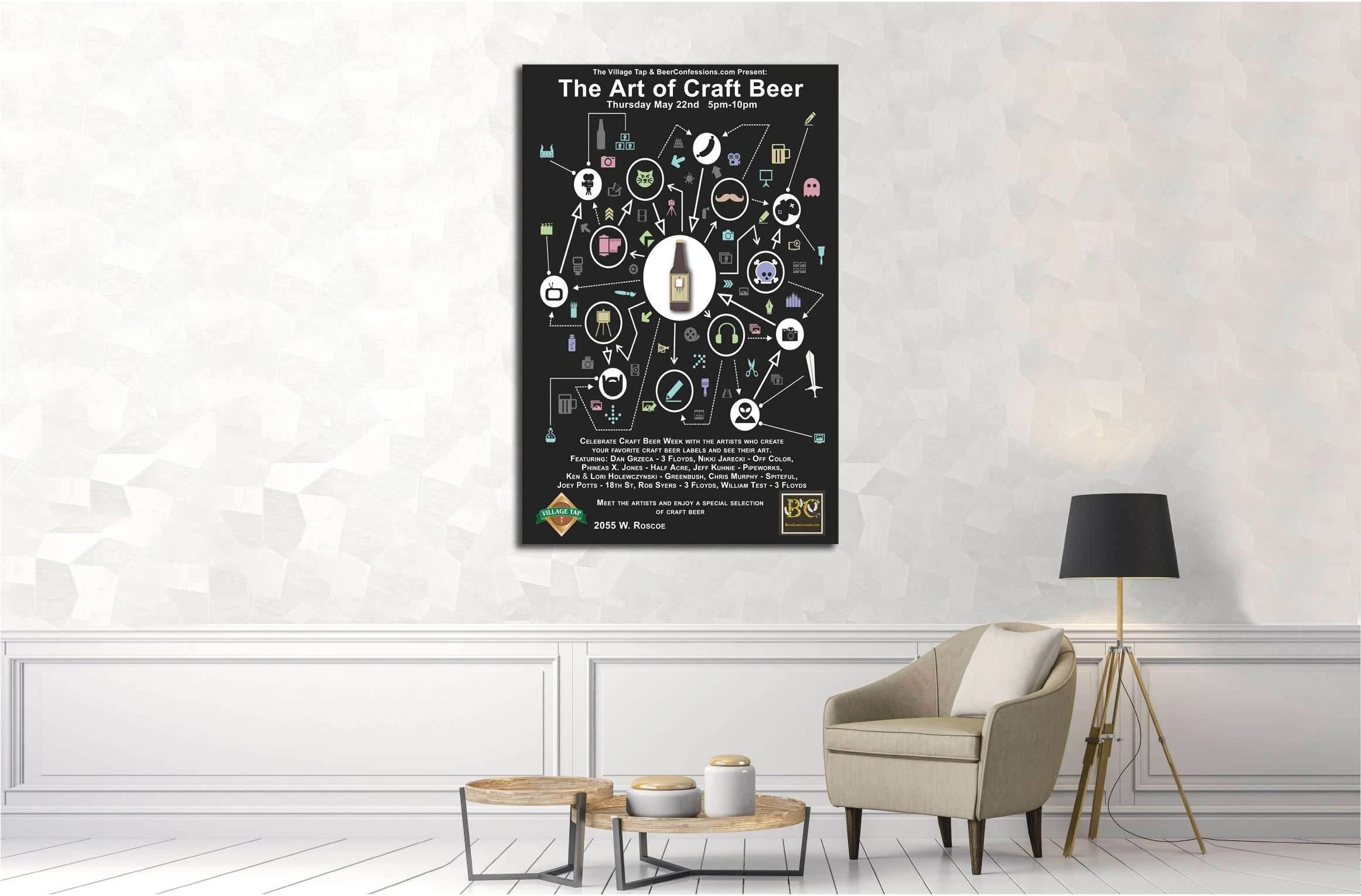 The Art of Craft Beer №3427 Ready to Hang Canvas Print - Zellart Canvas Prints ALL_Products, Beer, s-3427