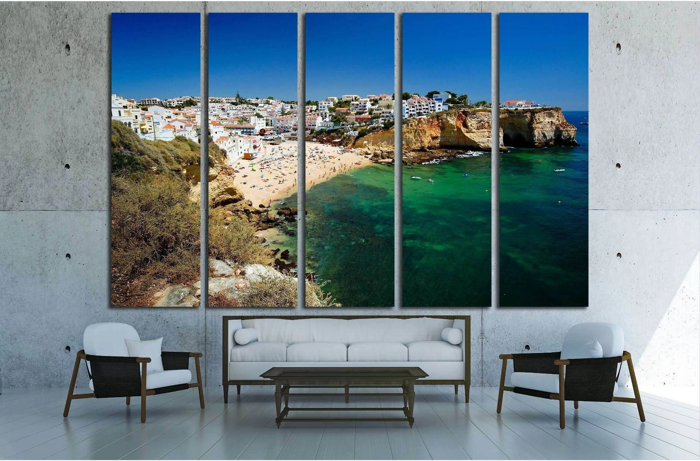 The beautiful city of Carvoeiro in Algarve, Portugal №2582 Ready to Hang Canvas Print - Zellart Canvas Prints ALL_Products, s-2582