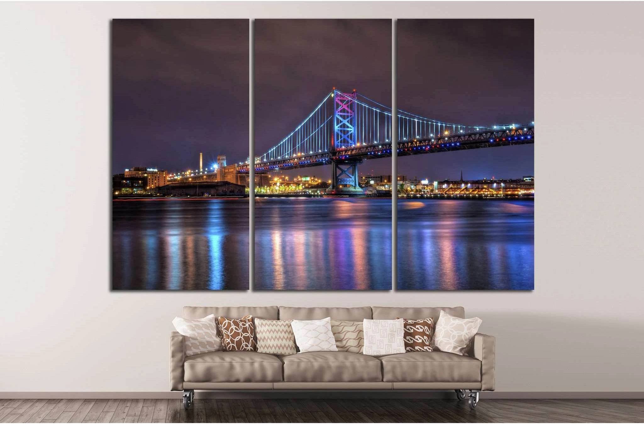 The Benjamin Franklin Bridge №881 Ready to Hang Canvas Print - Zellart Canvas Prints ALL_Products, s-881