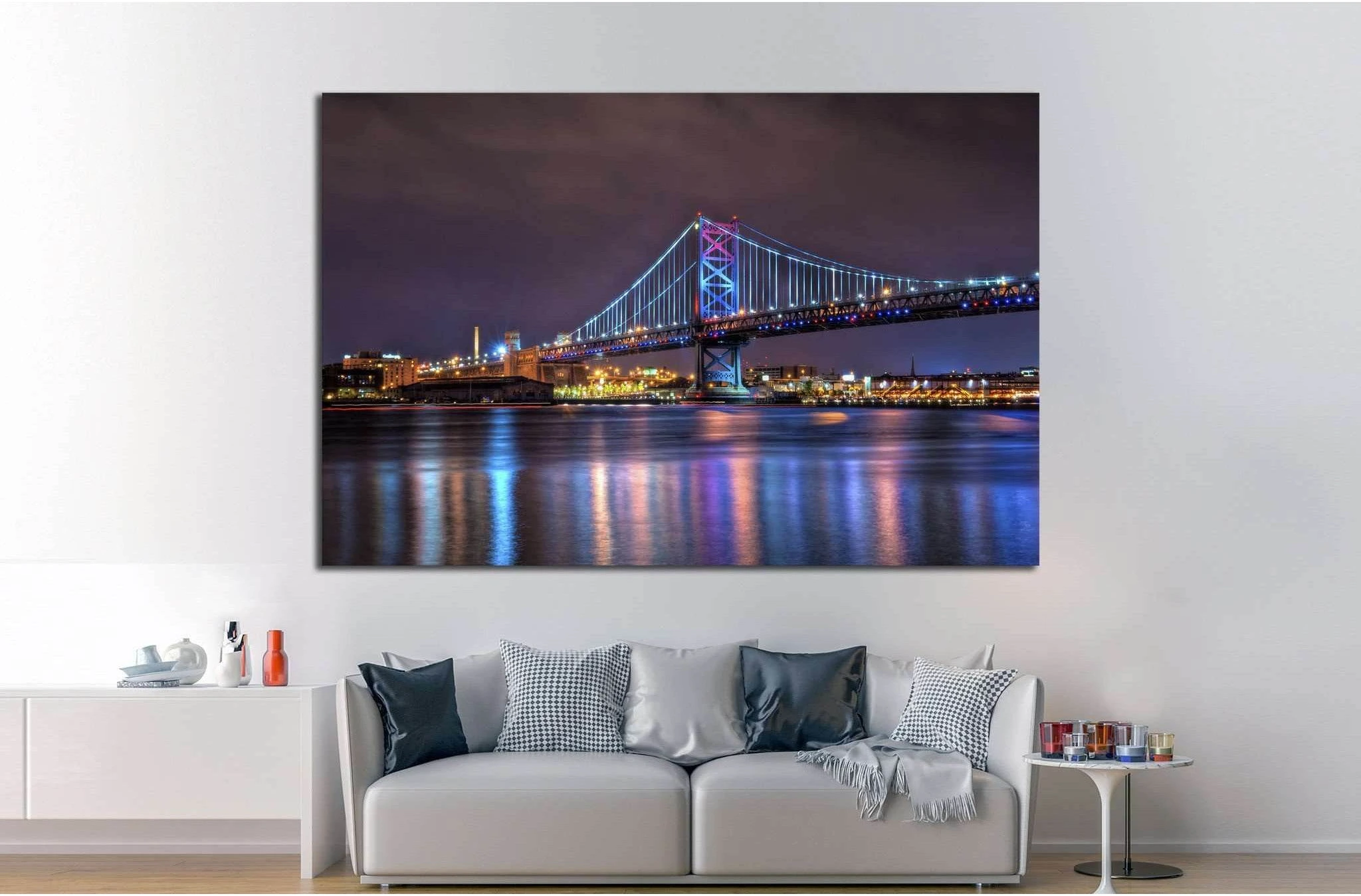 The Benjamin Franklin Bridge №881 Ready to Hang Canvas Print - Zellart Canvas Prints ALL_Products, s-881