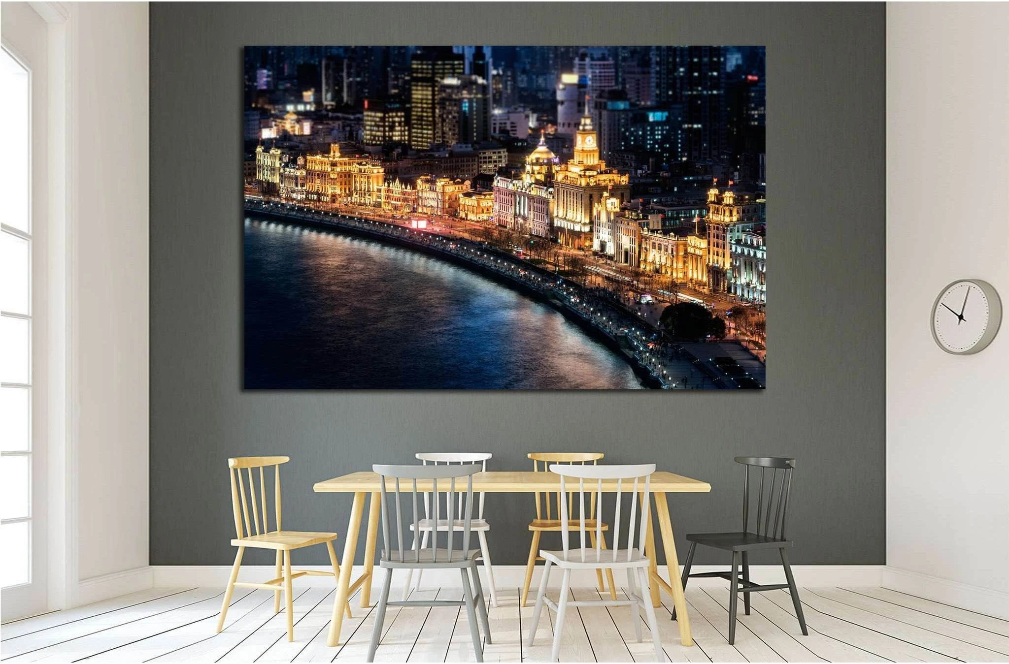 The bund, Shanghai №1536 Ready to Hang Canvas Print - Zellart Canvas Prints ALL_Products, s-1536