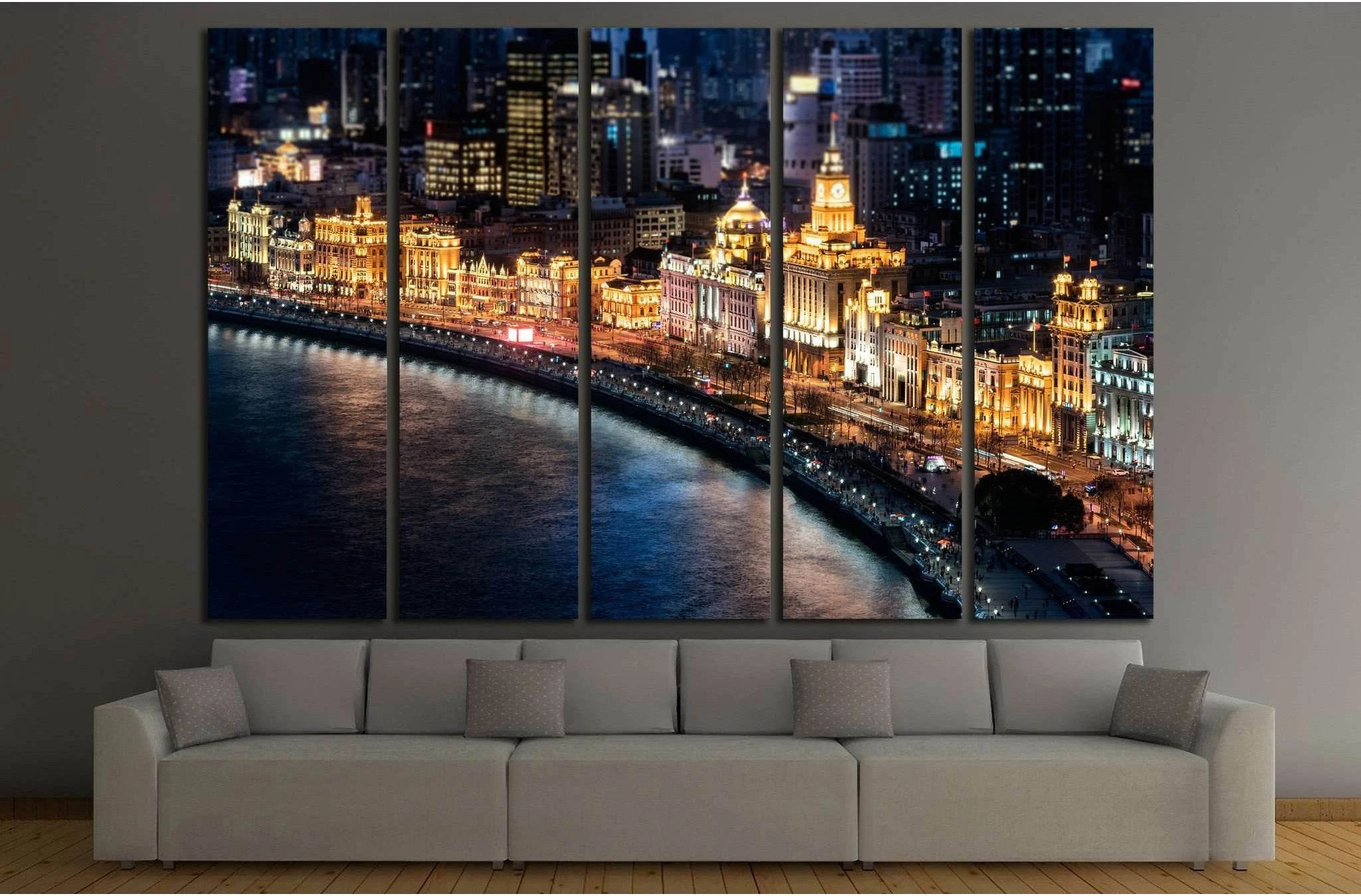 The bund, Shanghai №1536 Ready to Hang Canvas Print - Zellart Canvas Prints ALL_Products, s-1536