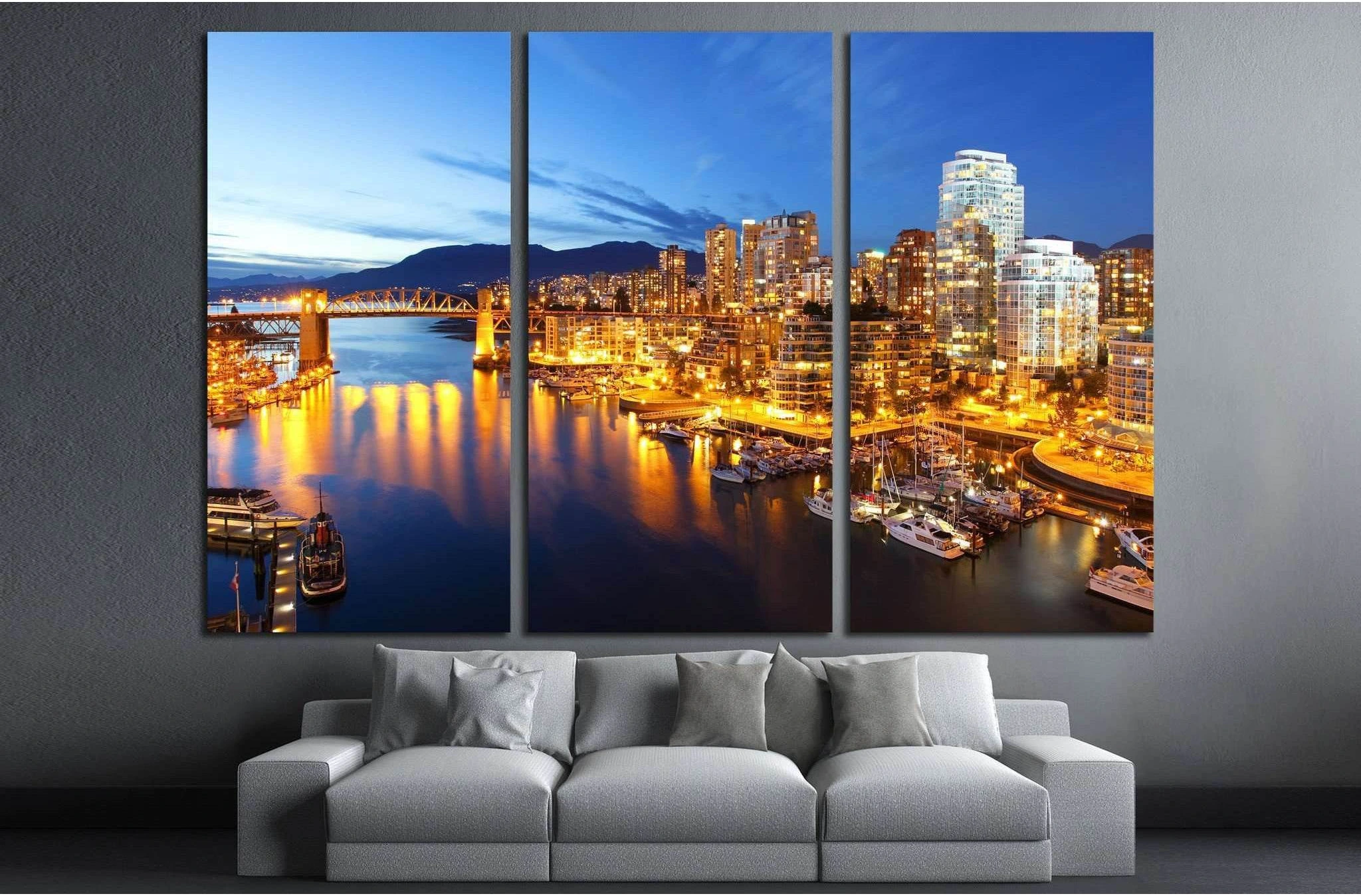 The city of Vancouver in Canada №2038 Ready to Hang Canvas Print - Zellart Canvas Prints ALL_Products, s-2038