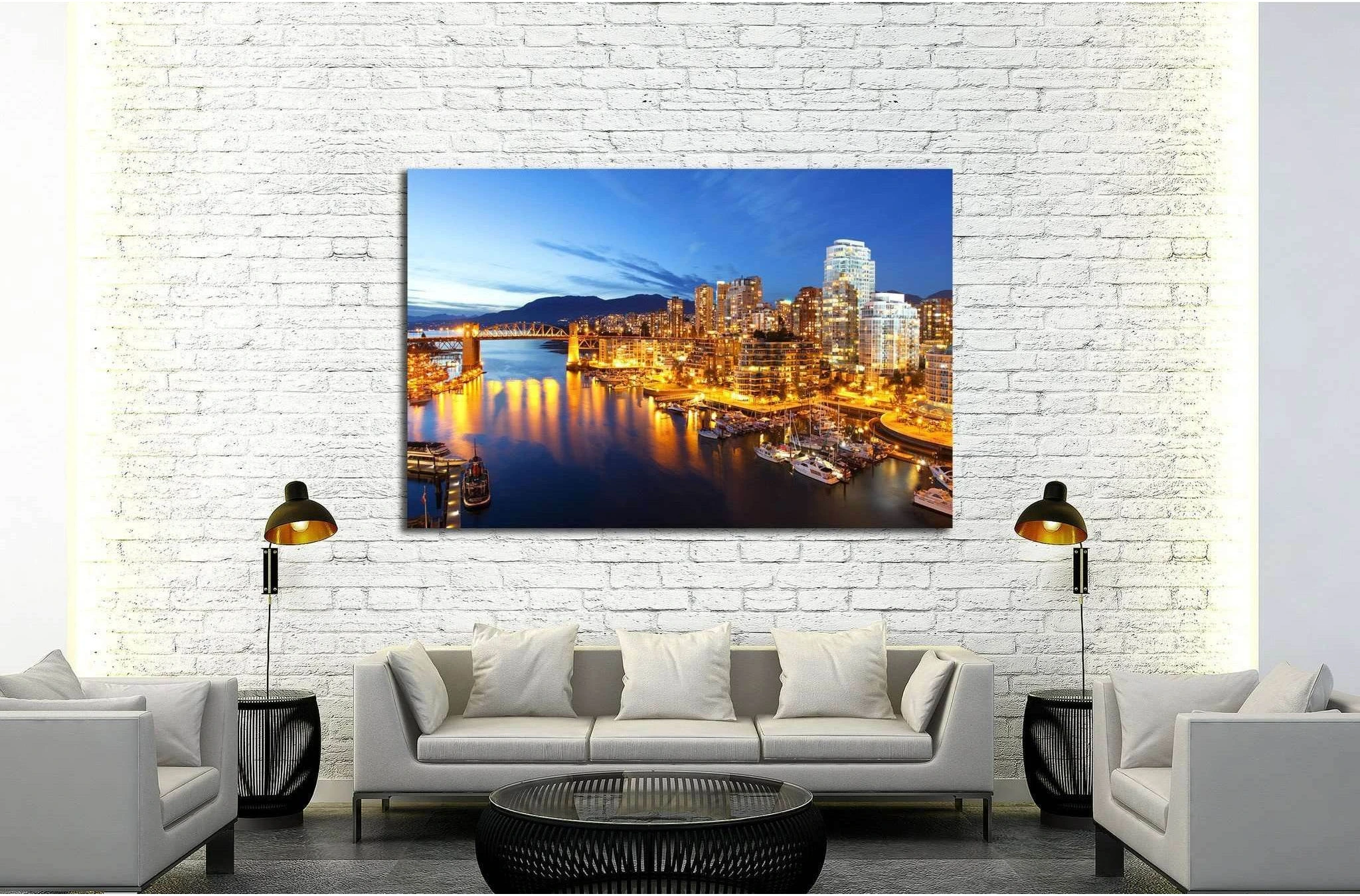 The city of Vancouver in Canada №2038 Ready to Hang Canvas Print - Zellart Canvas Prints ALL_Products, s-2038