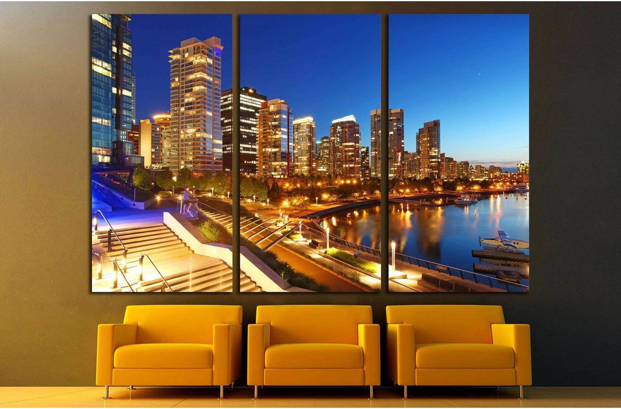 The city of Vancouver in Canada №2047 Ready to Hang Canvas Print - Zellart Canvas Prints ALL_Products, s-2047