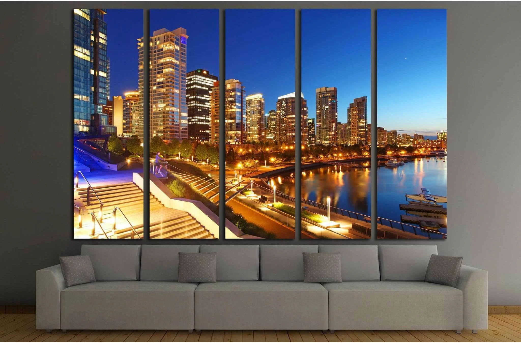 The city of Vancouver in Canada №2047 Ready to Hang Canvas Print - Zellart Canvas Prints ALL_Products, s-2047