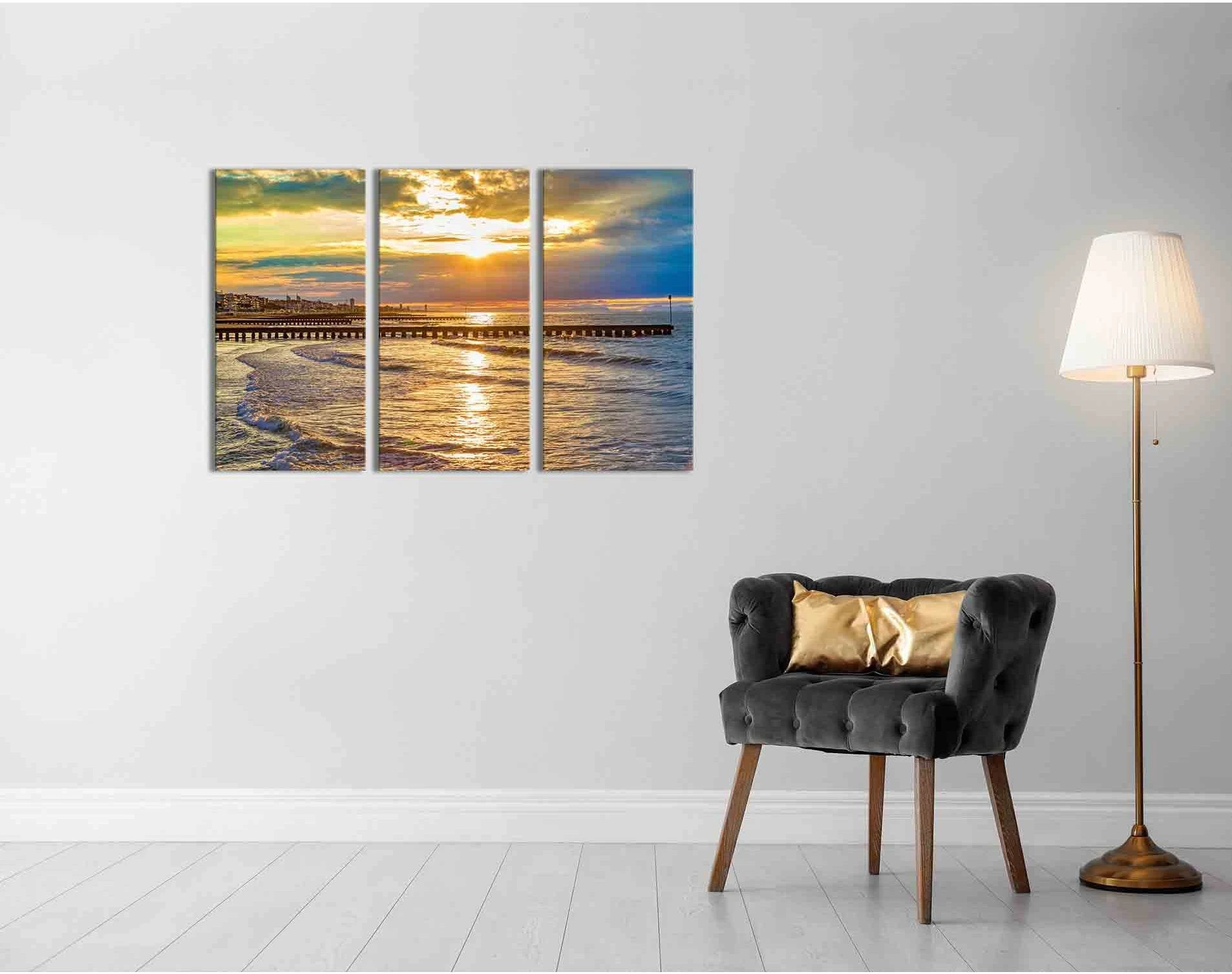 The coast in the sun №D1238 Ready to Hang Canvas Print - Zellart Canvas Prints 0new, ALL_Products, Sunrise & sunset wall art