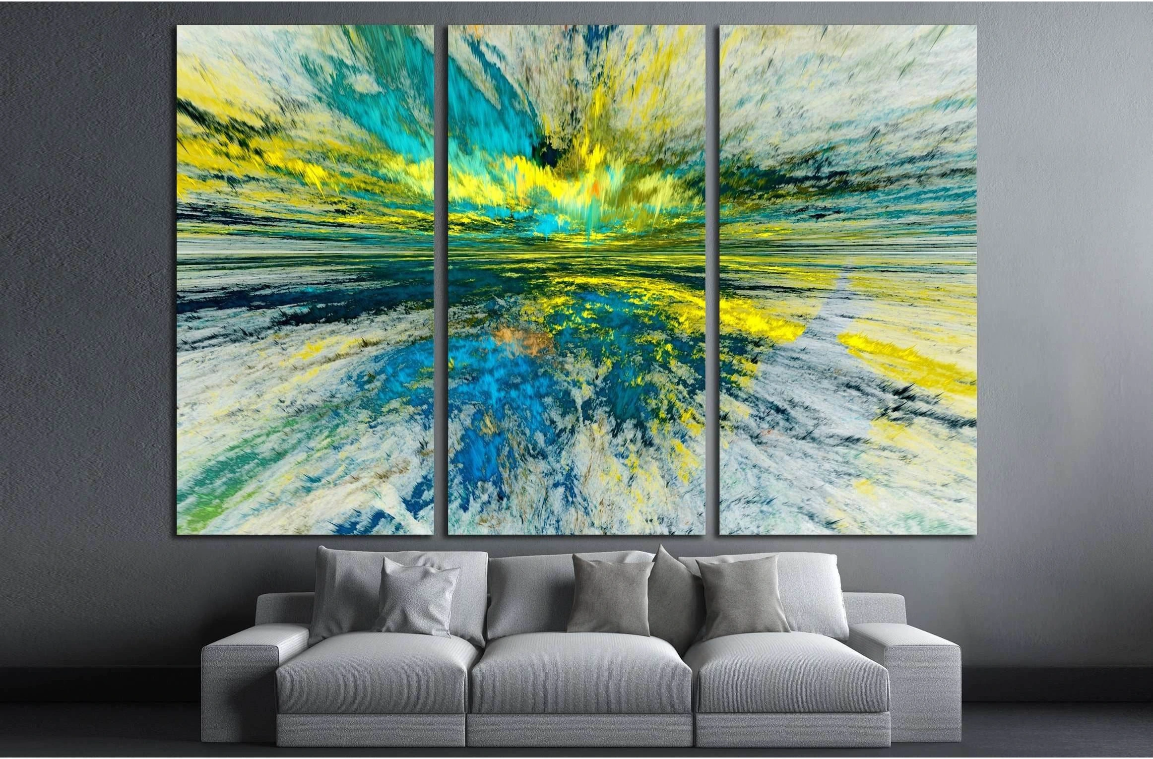 The colors in the series, Fancy paint. Background consists of fractal color texture №2884 Ready to Hang Canvas Print - Zellart Canvas Prints ALL_Products, s-2884