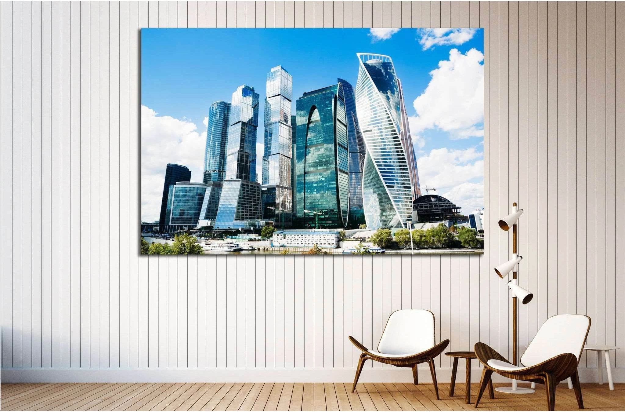 The complex of buildings Moscow City №1556 Ready to Hang Canvas Print - Zellart Canvas Prints ALL_Products, s-1556