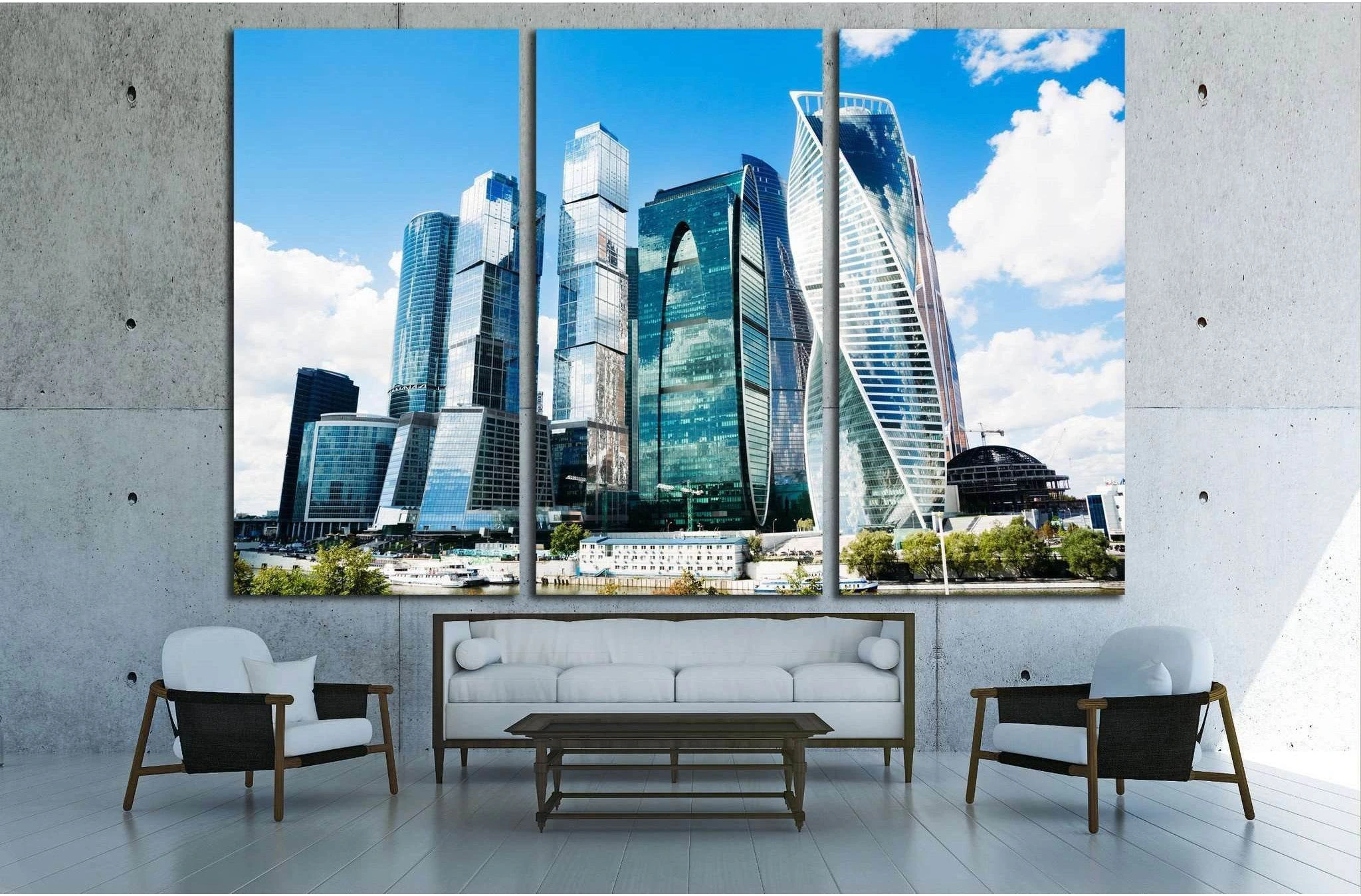 The complex of buildings Moscow City №1556 Ready to Hang Canvas Print - Zellart Canvas Prints ALL_Products, s-1556
