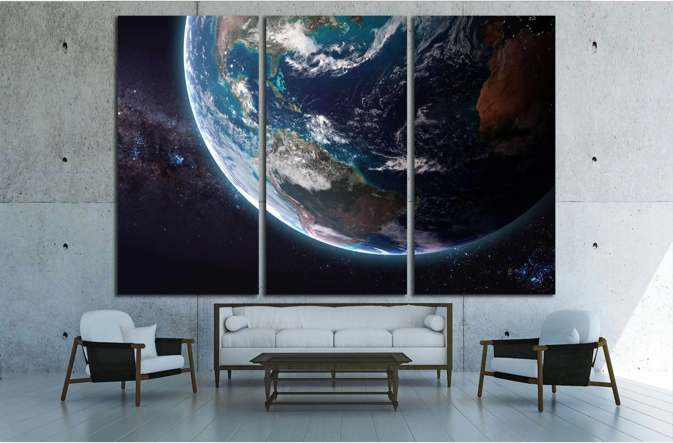 The Earth from space showing all they beauty. №2437 Ready to Hang Canvas Print - Zellart Canvas Prints ALL_Products, s-2437