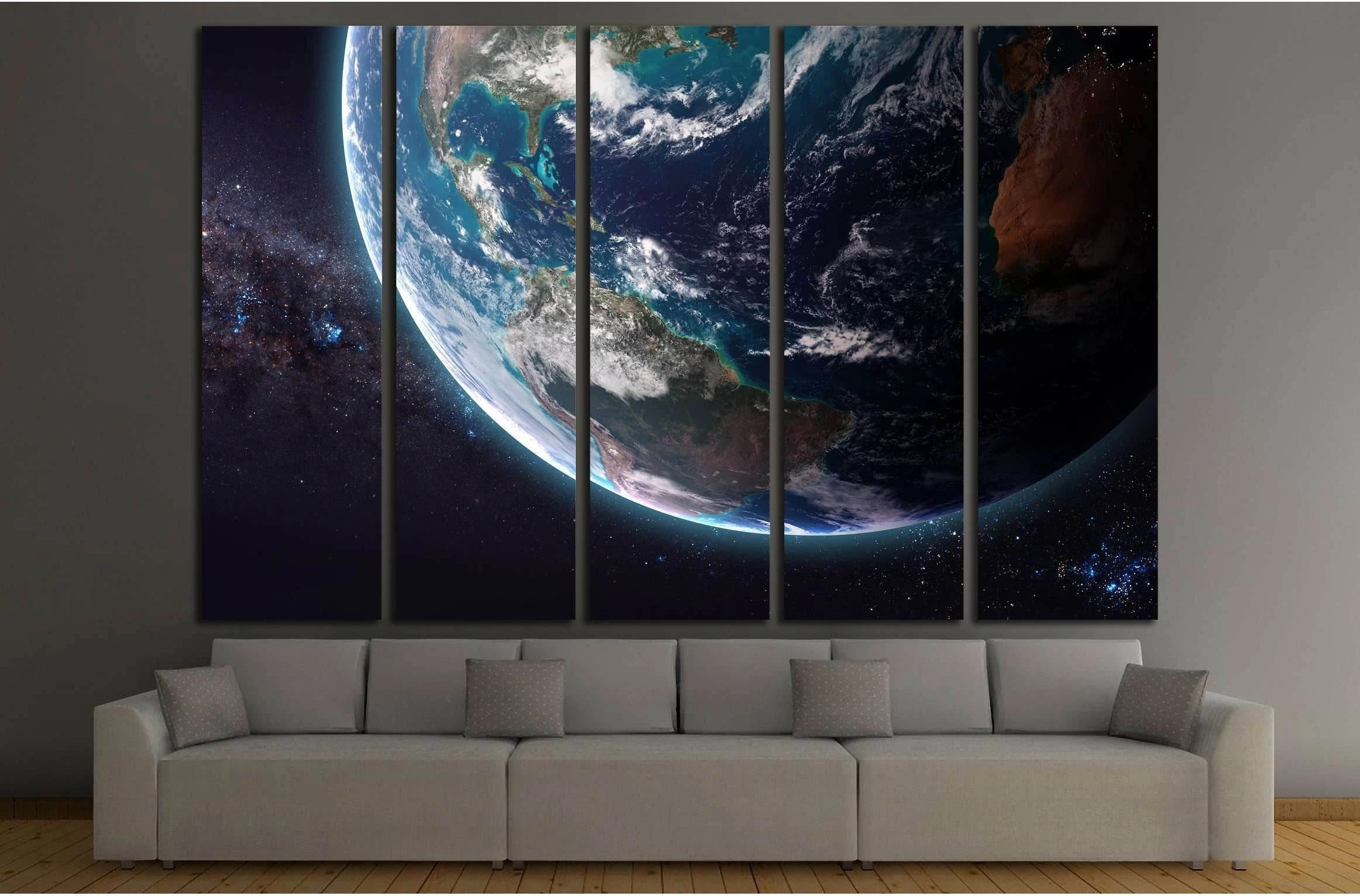 The Earth from space showing all they beauty. №2437 Ready to Hang Canvas Print - Zellart Canvas Prints ALL_Products, s-2437