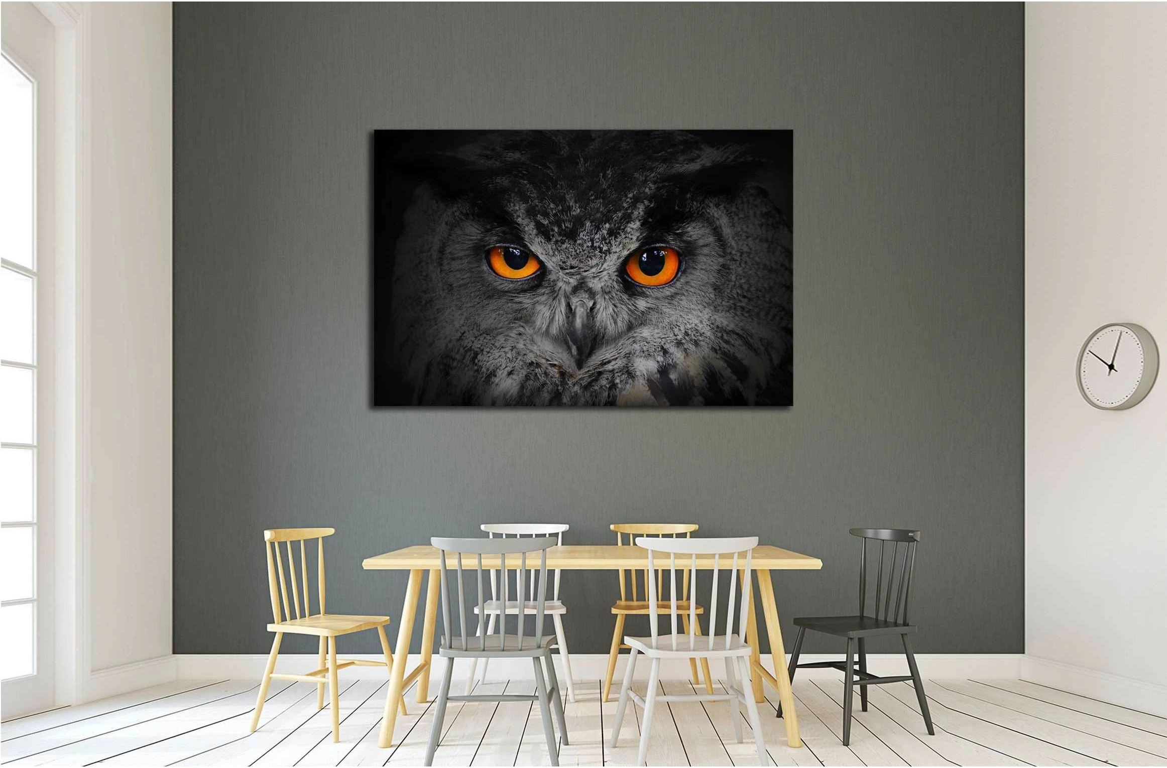 The evil eyes, Eagle Owl, Bubo bubo №2339 Ready to Hang Canvas Print - Zellart Canvas Prints ALL_Products, Owl, s-2339