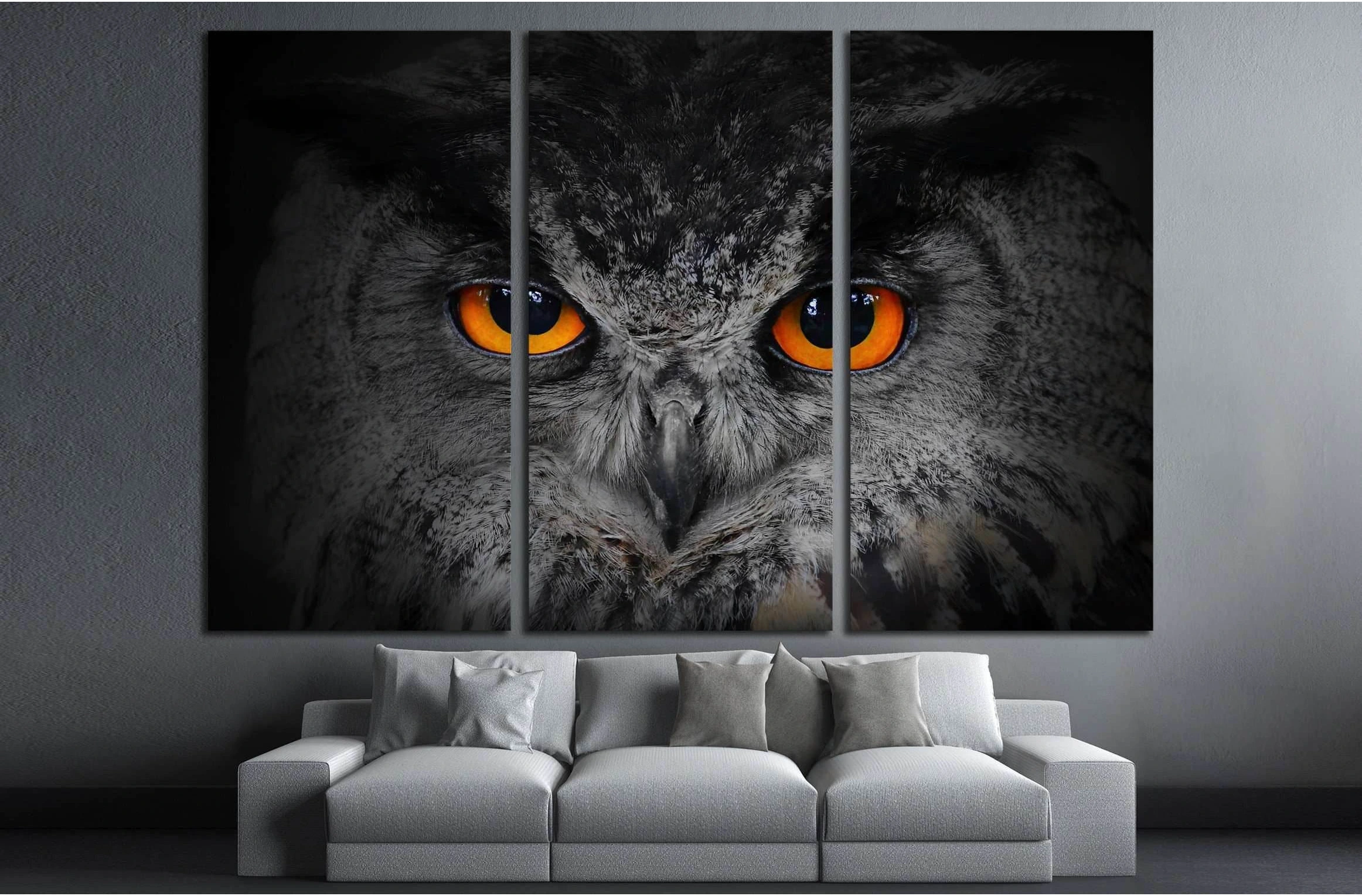 The evil eyes, Eagle Owl, Bubo bubo №2339 Ready to Hang Canvas Print - Zellart Canvas Prints ALL_Products, Owl, s-2339