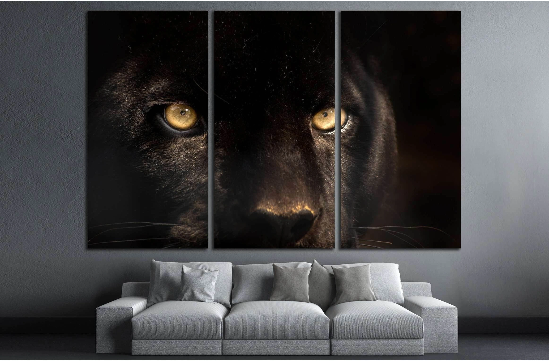 The eyes of a black panther №2332 Ready to Hang Canvas Print - Zellart Canvas Prints ALL_Products, s-2332