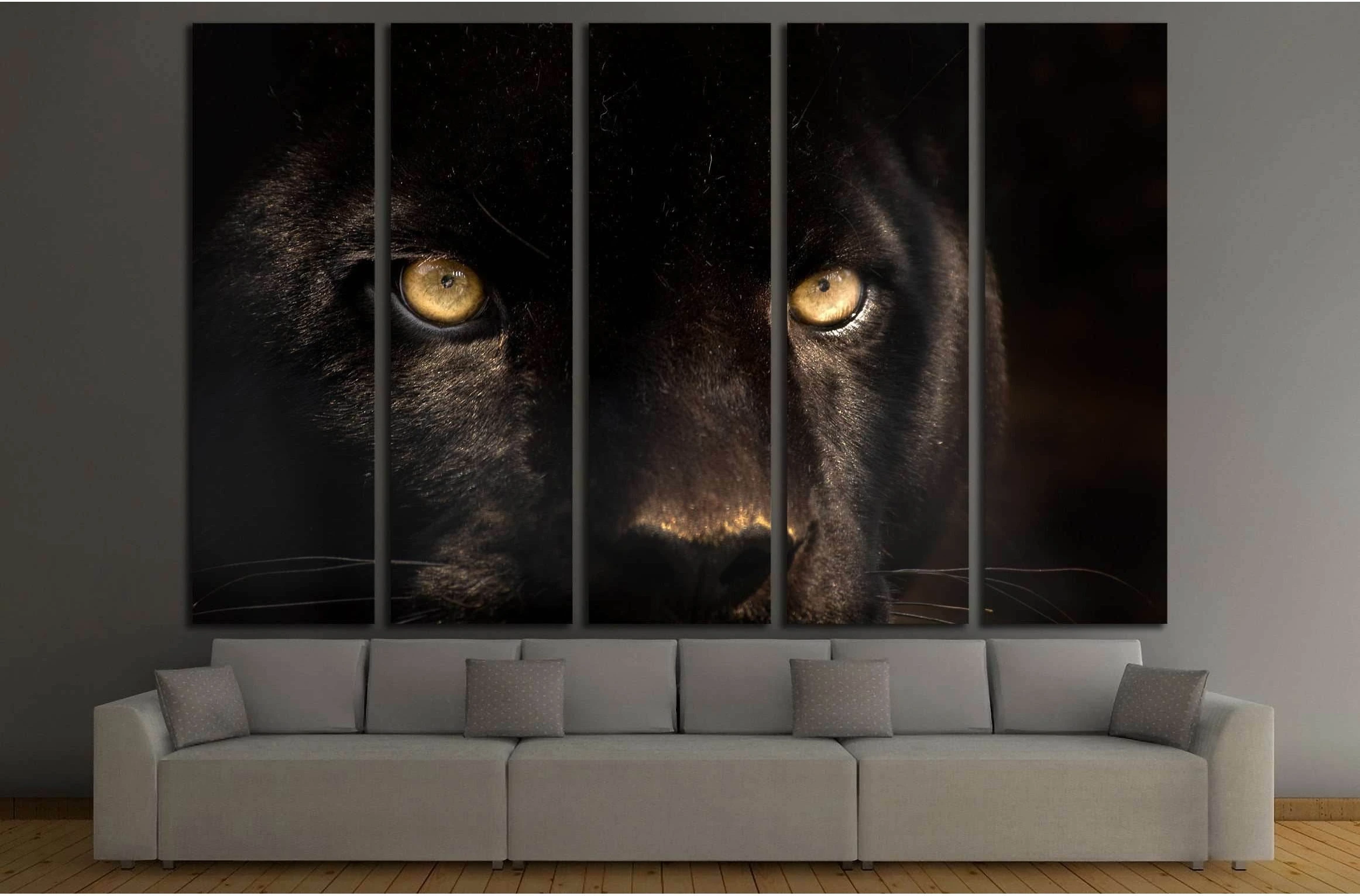 The eyes of a black panther №2332 Ready to Hang Canvas Print - Zellart Canvas Prints ALL_Products, s-2332
