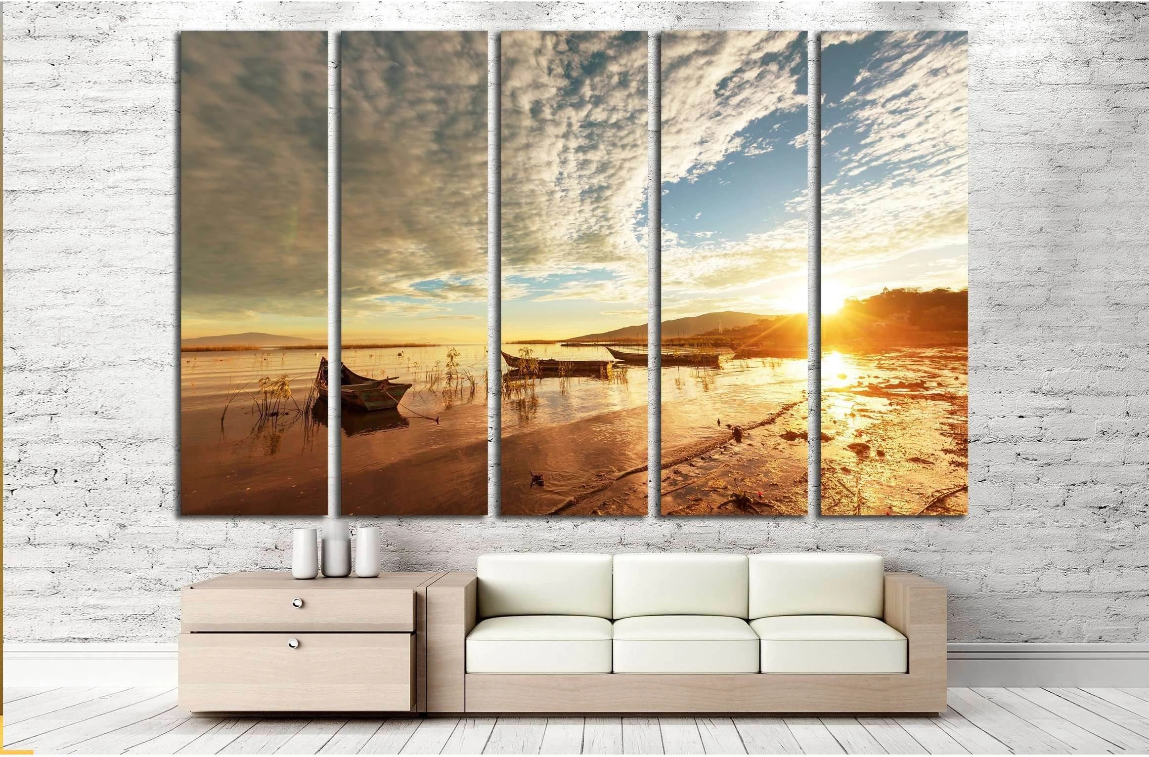 The fishing boats in Mexico №3155 Ready to Hang Canvas Print - Zellart Canvas Prints ALL_Products, s-3155
