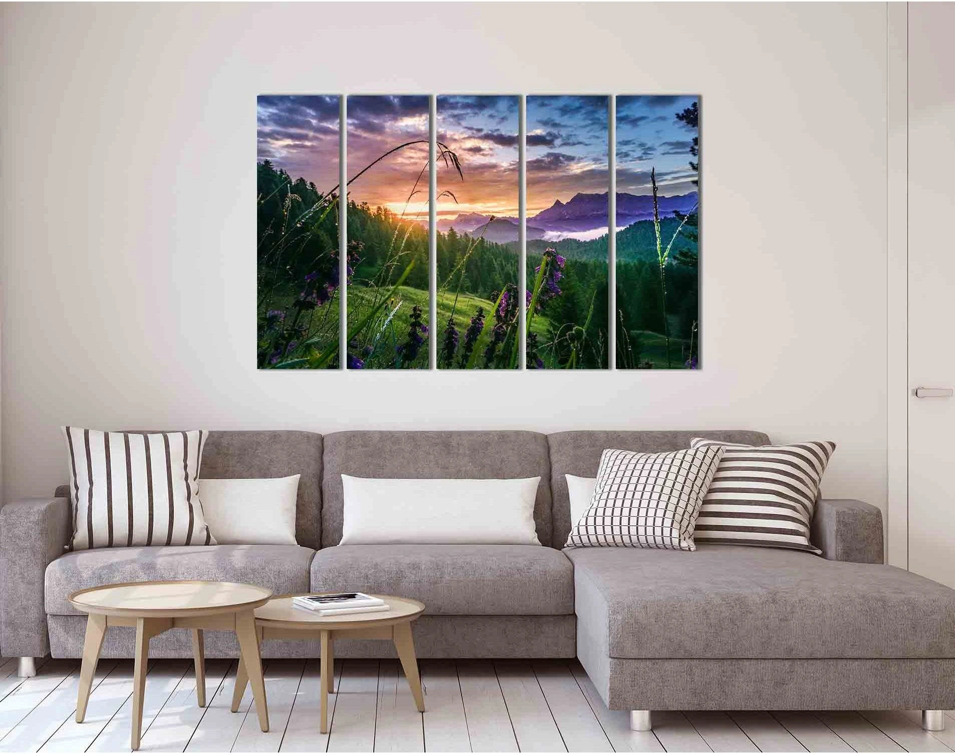 The forest at sunset №D1754 Ready to Hang Canvas Print - Zellart Canvas Prints 0new, ALL_Products, Sunrise & sunset wall art