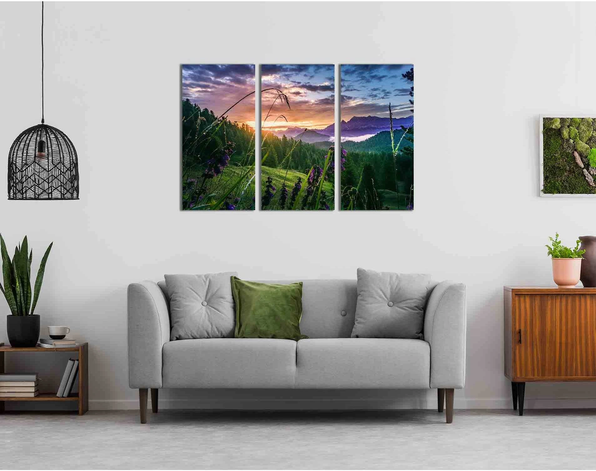 The forest at sunset №D1754 Ready to Hang Canvas Print - Zellart Canvas Prints 0new, ALL_Products, Sunrise & sunset wall art