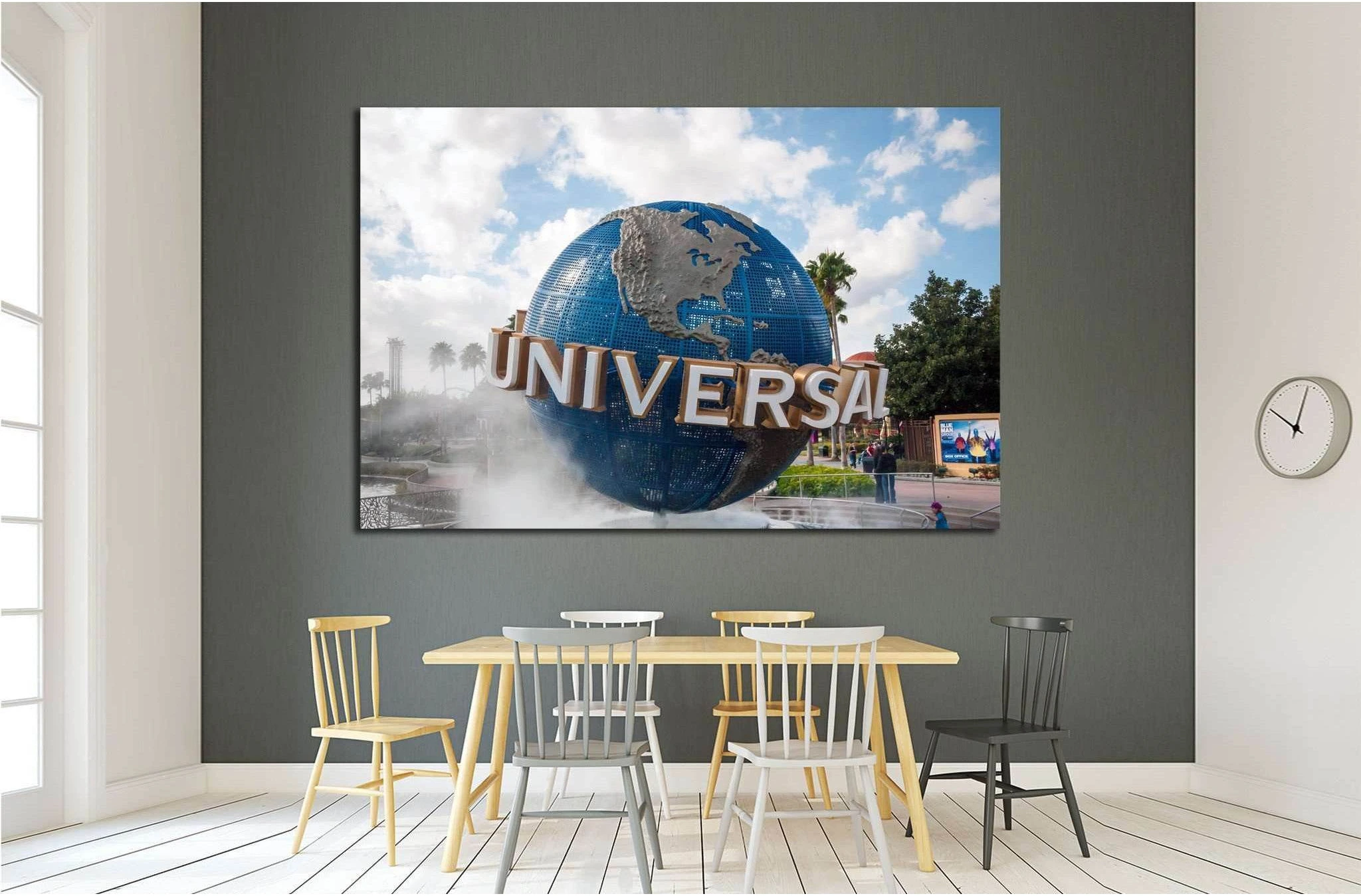 The large rotating Universal logo globe, ORLANDO, FLORIDA, USA №1941 Ready to Hang Canvas Print - Zellart Canvas Prints ALL_Products, s-1941