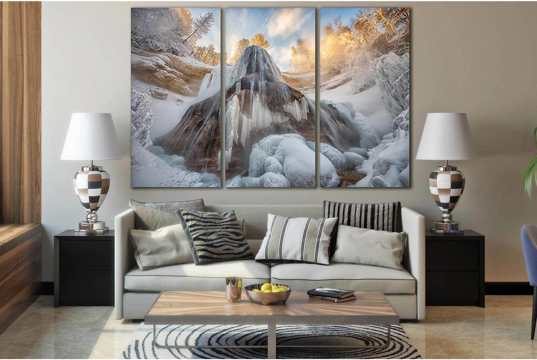 The Largest Waterfall In Nebraska №SL484 Ready to Hang Canvas Print - Zellart Canvas Prints 0new, ALL_Products, Waterfall, Waterfall Wall Art