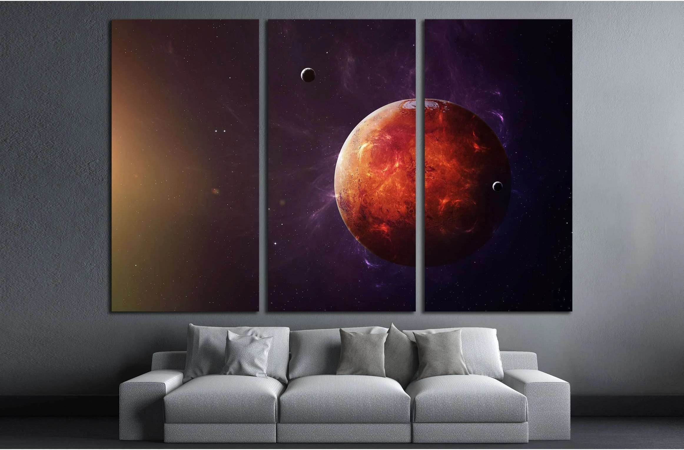 The Mars shot from space showing all they beauty. №2454 Ready to Hang Canvas Print - Zellart Canvas Prints ALL_Products, s-2454