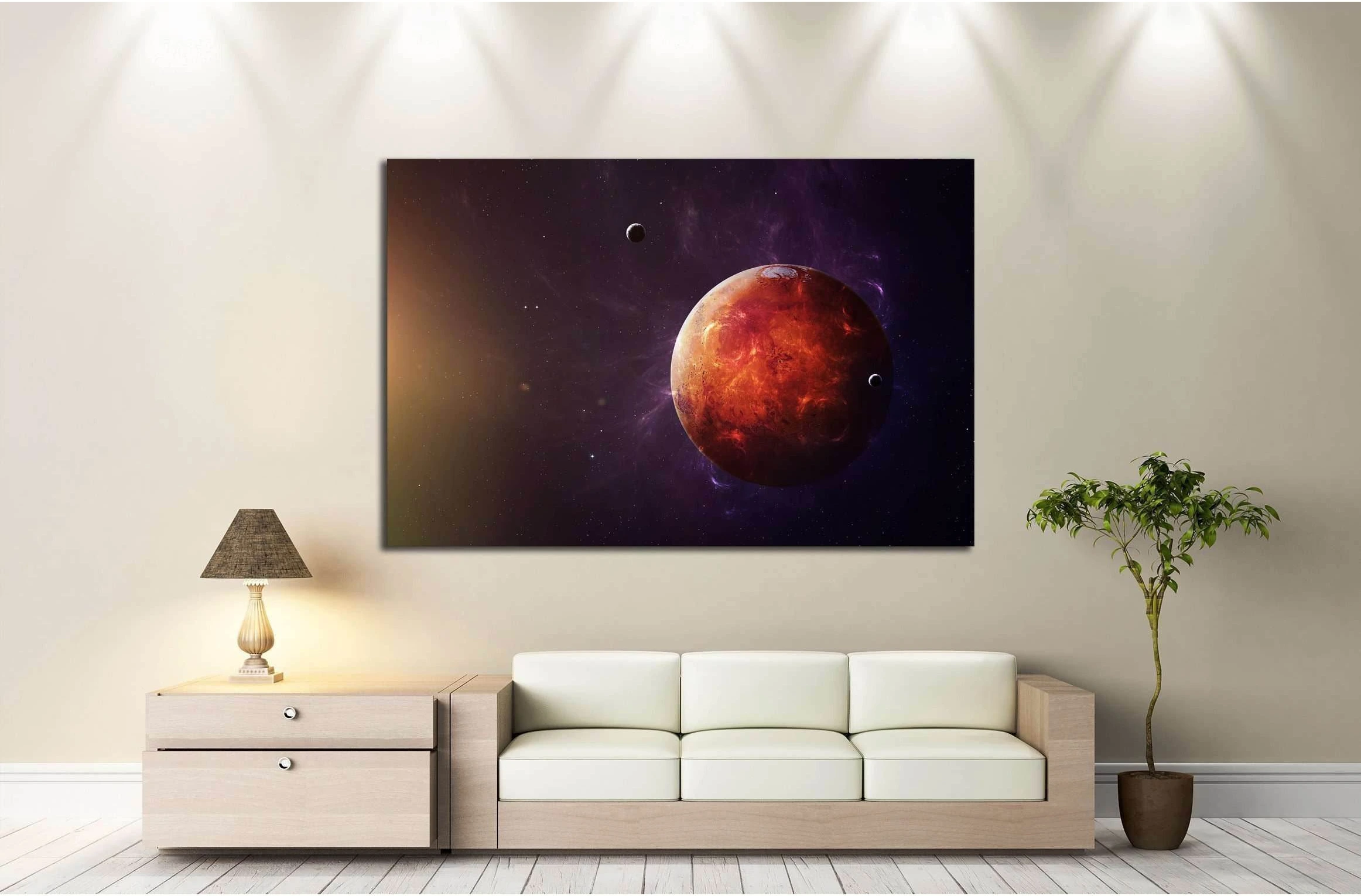 The Mars shot from space showing all they beauty. №2454 Ready to Hang Canvas Print - Zellart Canvas Prints ALL_Products, s-2454
