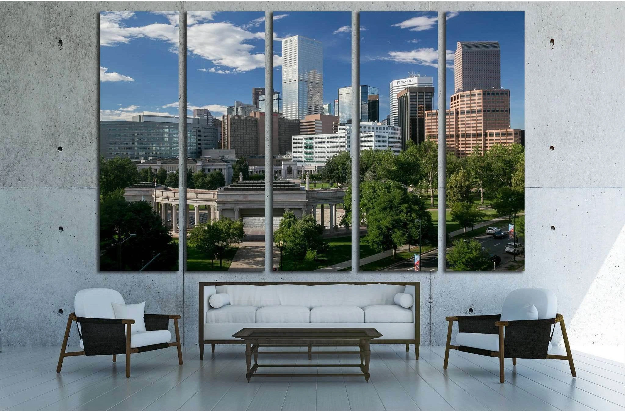 The Mile High City - Denver Colorado Skyline №1625 Ready to Hang Canvas Print - Zellart Canvas Prints ALL_Products, s-1625