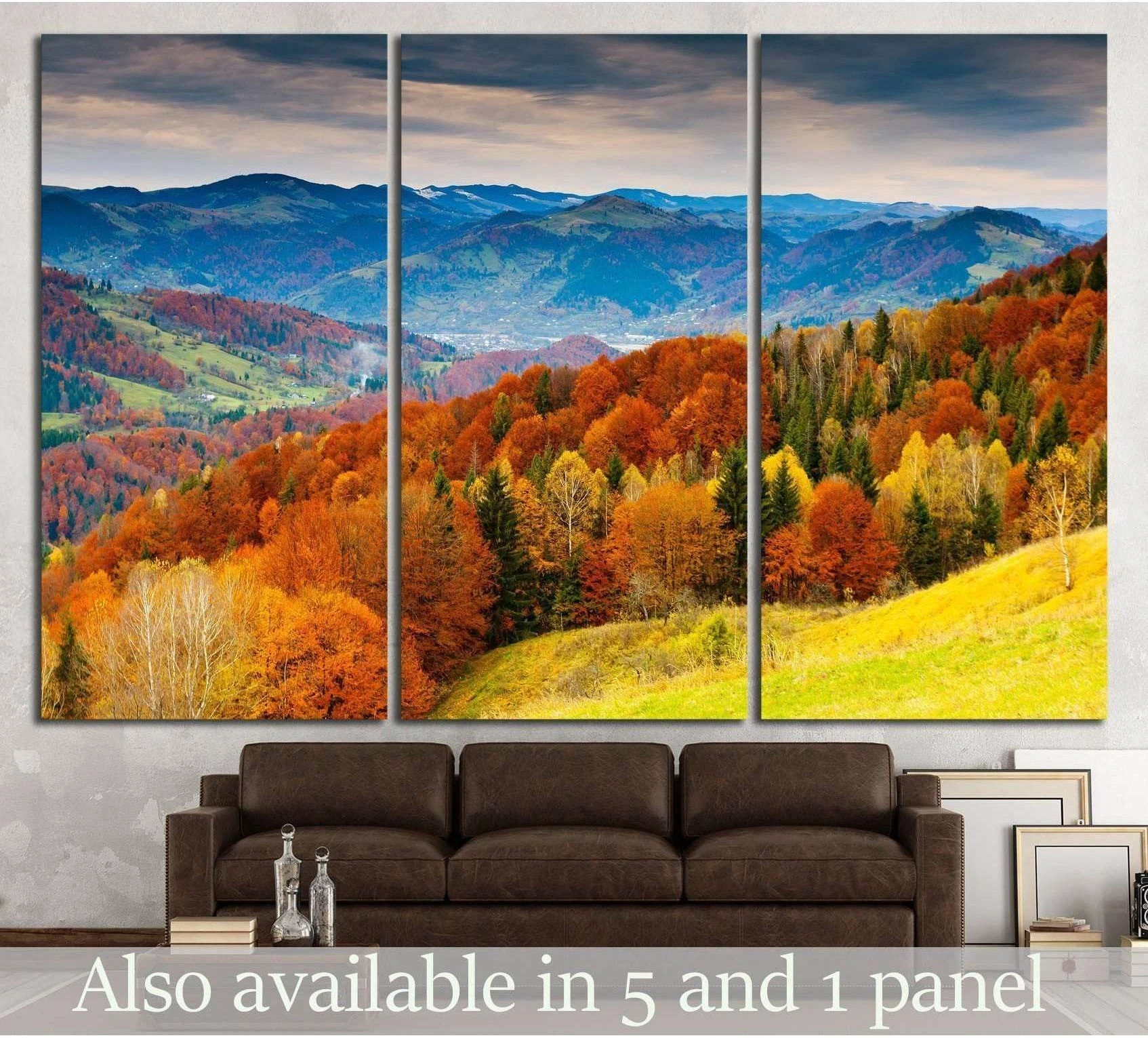 the mountain autumn landscape №750 Ready to Hang Canvas Print - Zellart Canvas Prints ALL_Products, s-750