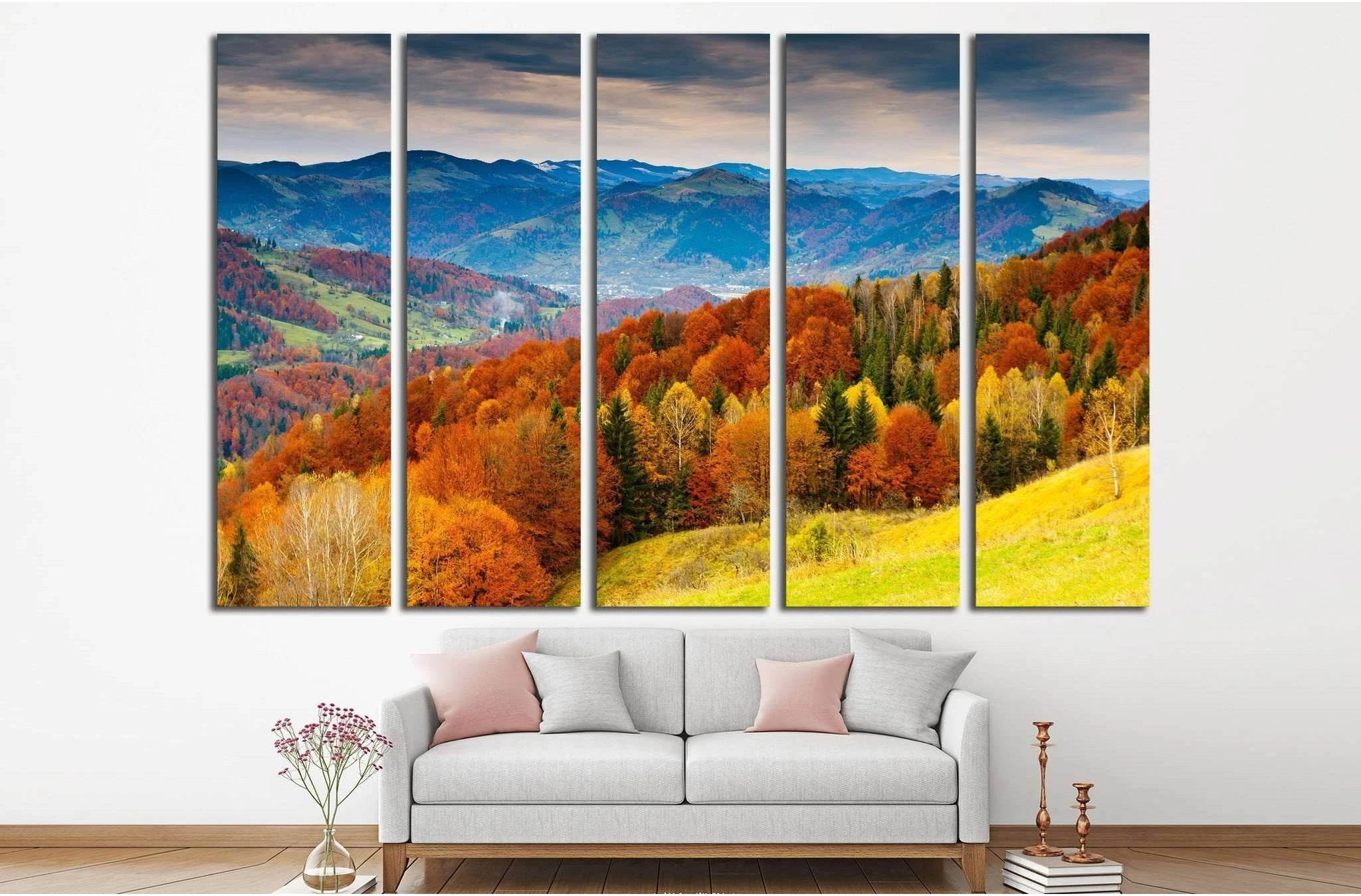 the mountain autumn landscape №750 Ready to Hang Canvas Print - Zellart Canvas Prints ALL_Products, s-750