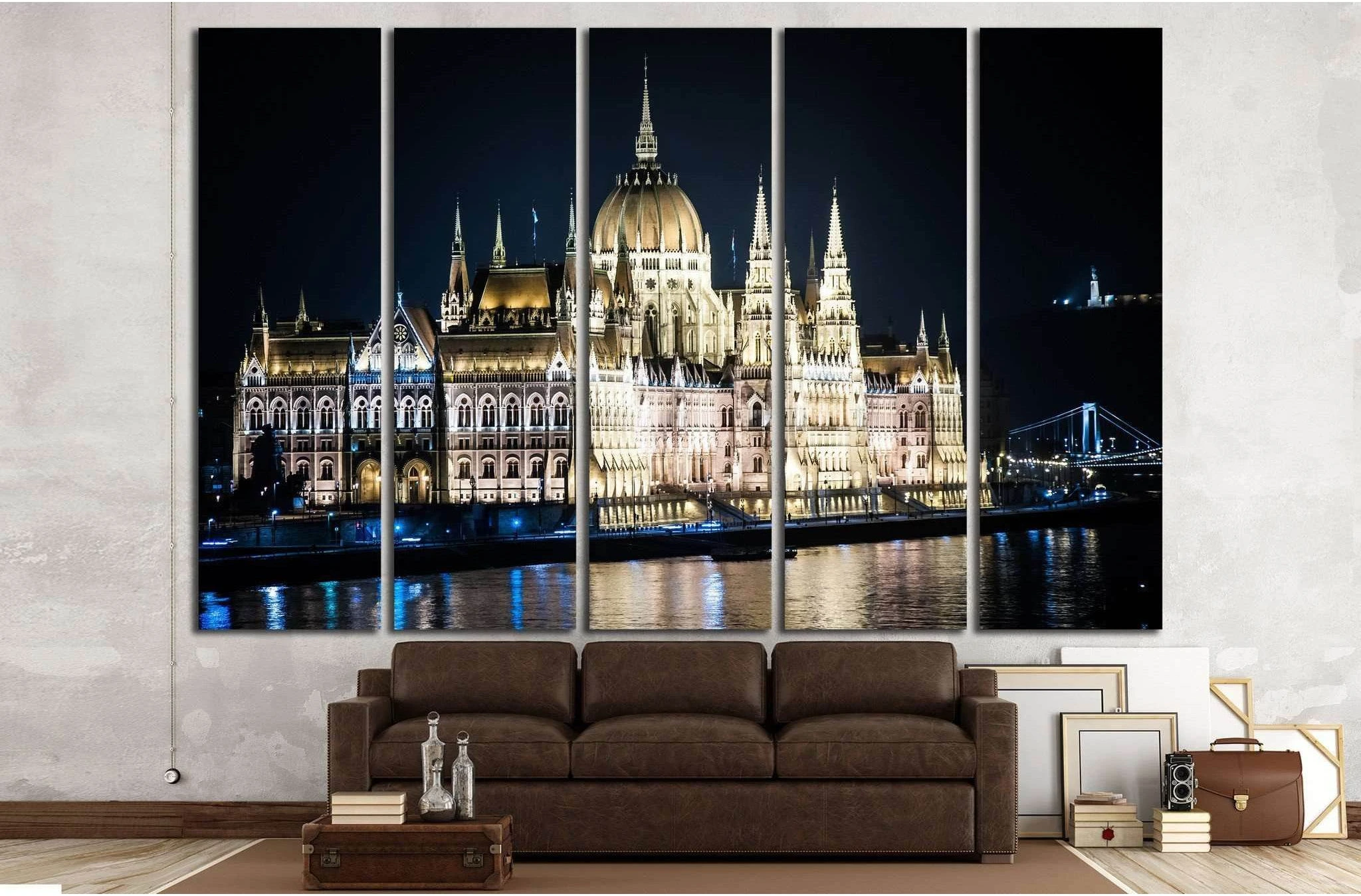 The Parliament of Budapest at night №1282 Ready to Hang Canvas Print - Zellart Canvas Prints ALL_Products, s-1282