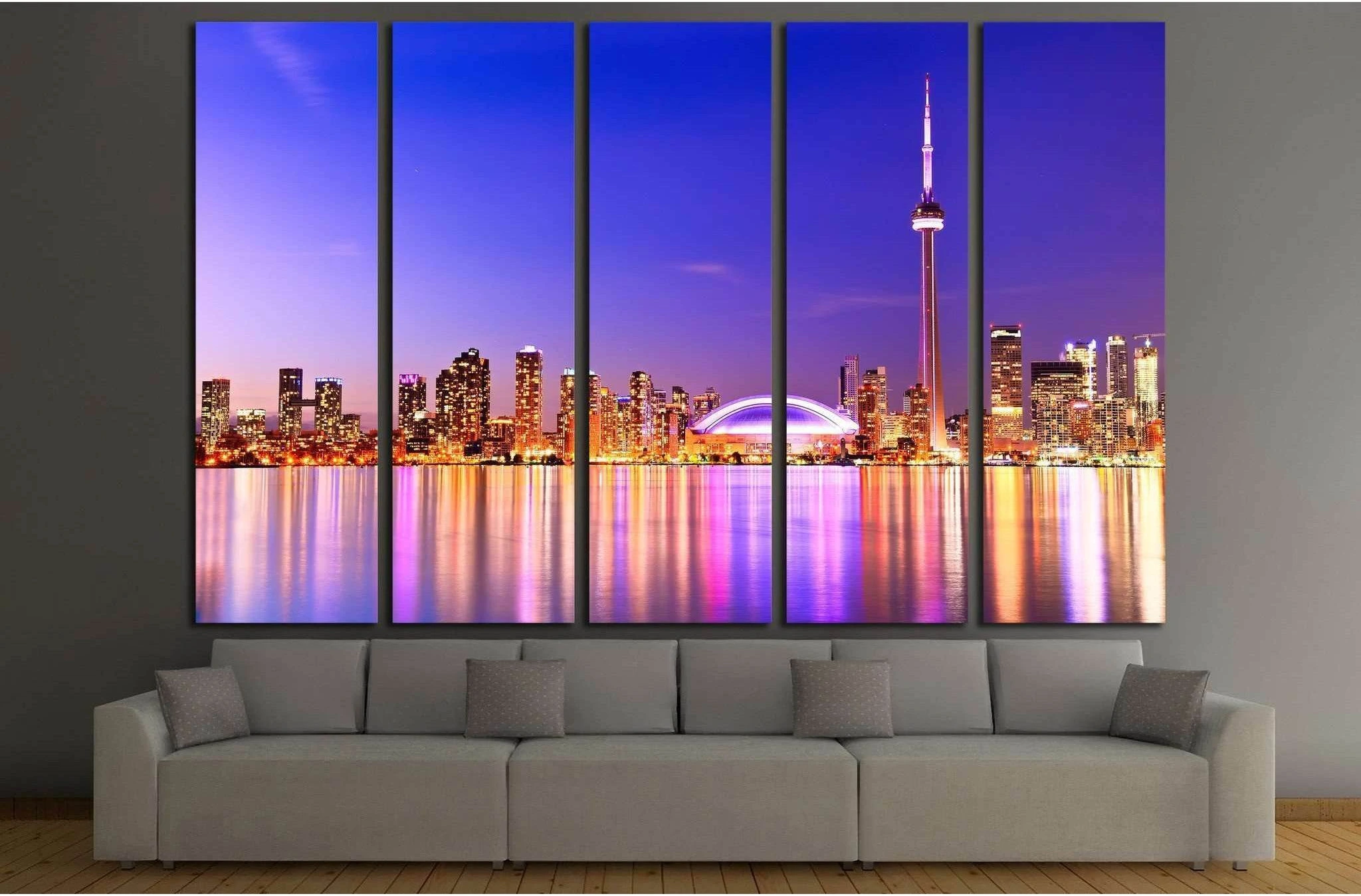The Reflection of Toronto skyline in Ontario, Canada №2055 Ready to Hang Canvas Print - Zellart Canvas Prints ALL_Products, s-2055