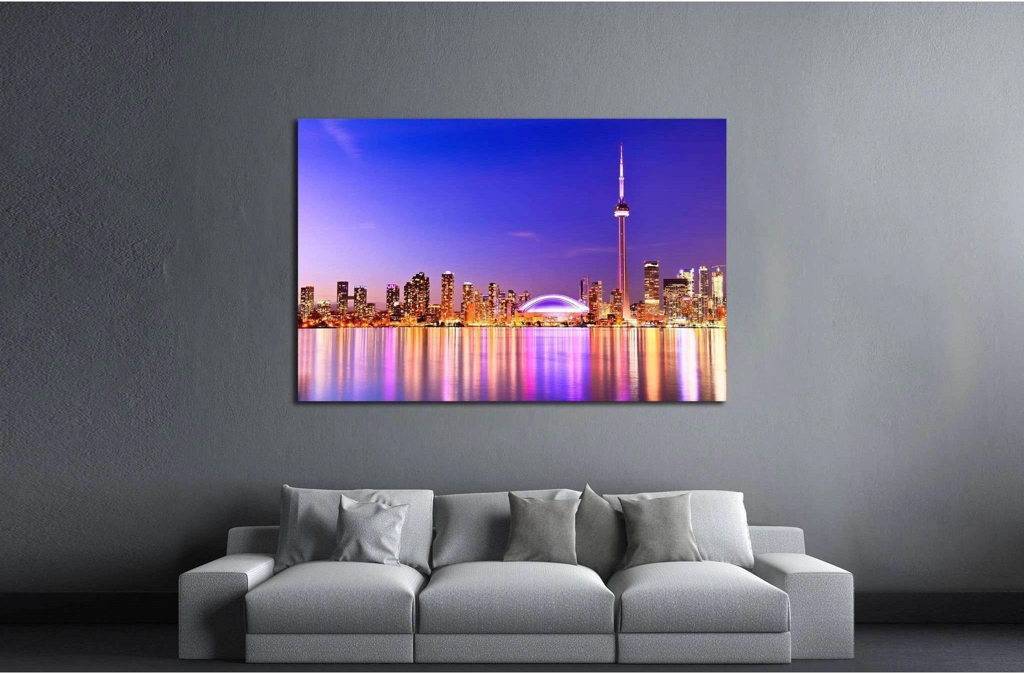 The Reflection of Toronto skyline in Ontario, Canada №2055 Ready to Hang Canvas Print - Zellart Canvas Prints ALL_Products, s-2055