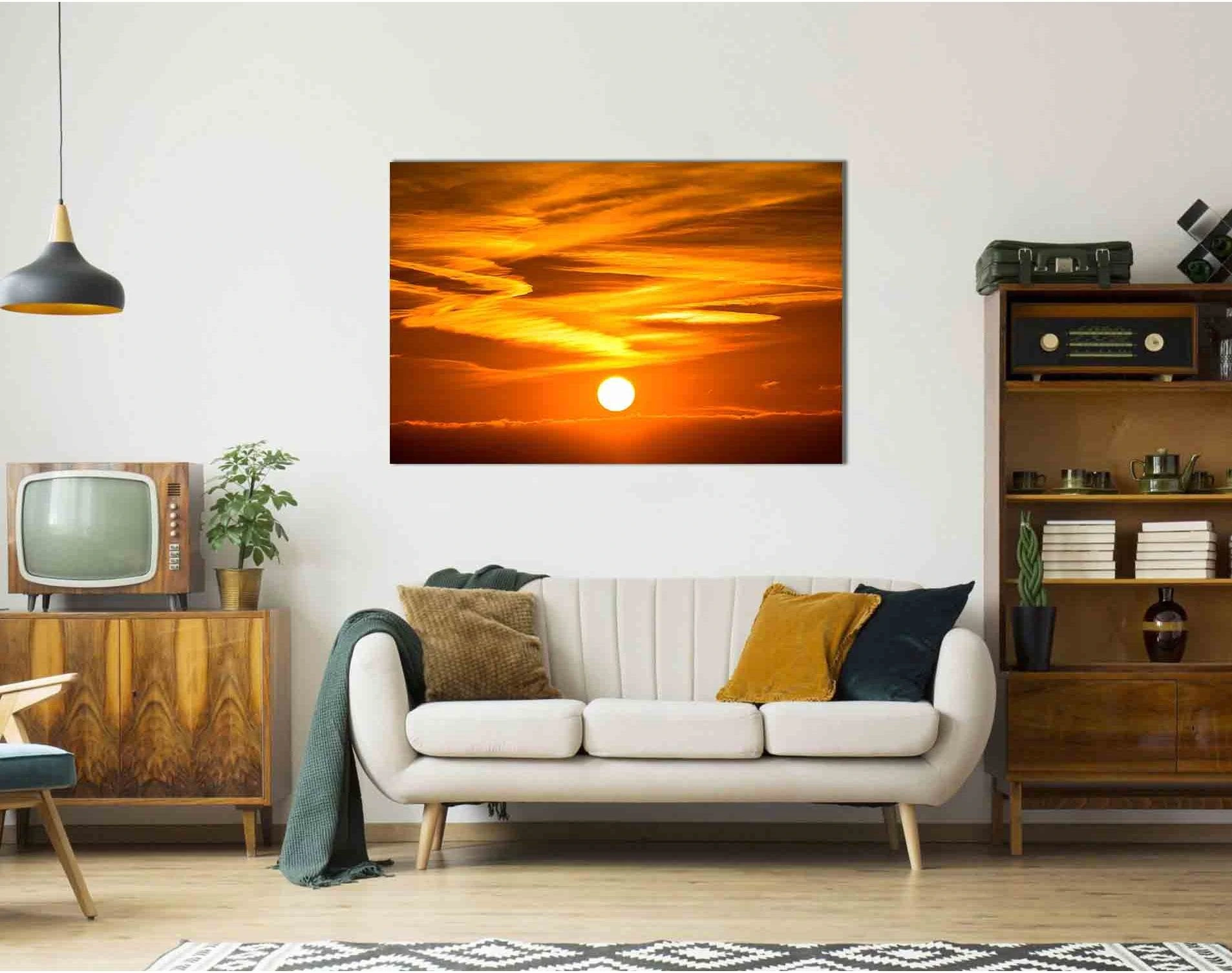 The sky at sunset №D1861 Ready to Hang Canvas Print - Zellart Canvas Prints 0new, ALL_Products, Sunrise & sunset wall art
