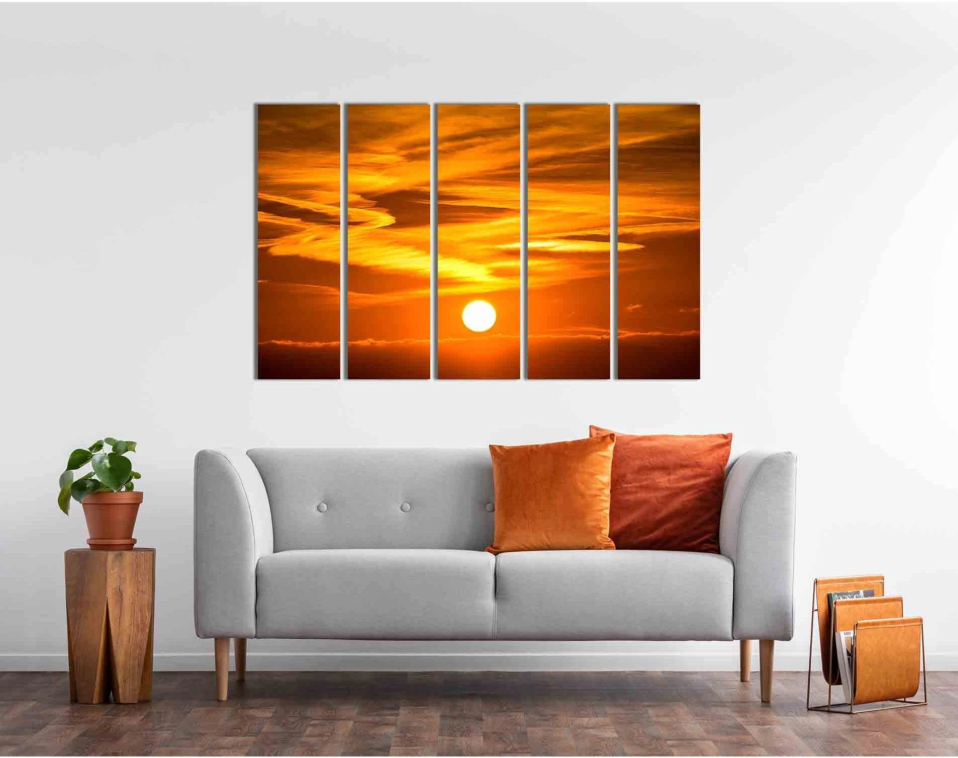 The sky at sunset №D1861 Ready to Hang Canvas Print - Zellart Canvas Prints 0new, ALL_Products, Sunrise & sunset wall art