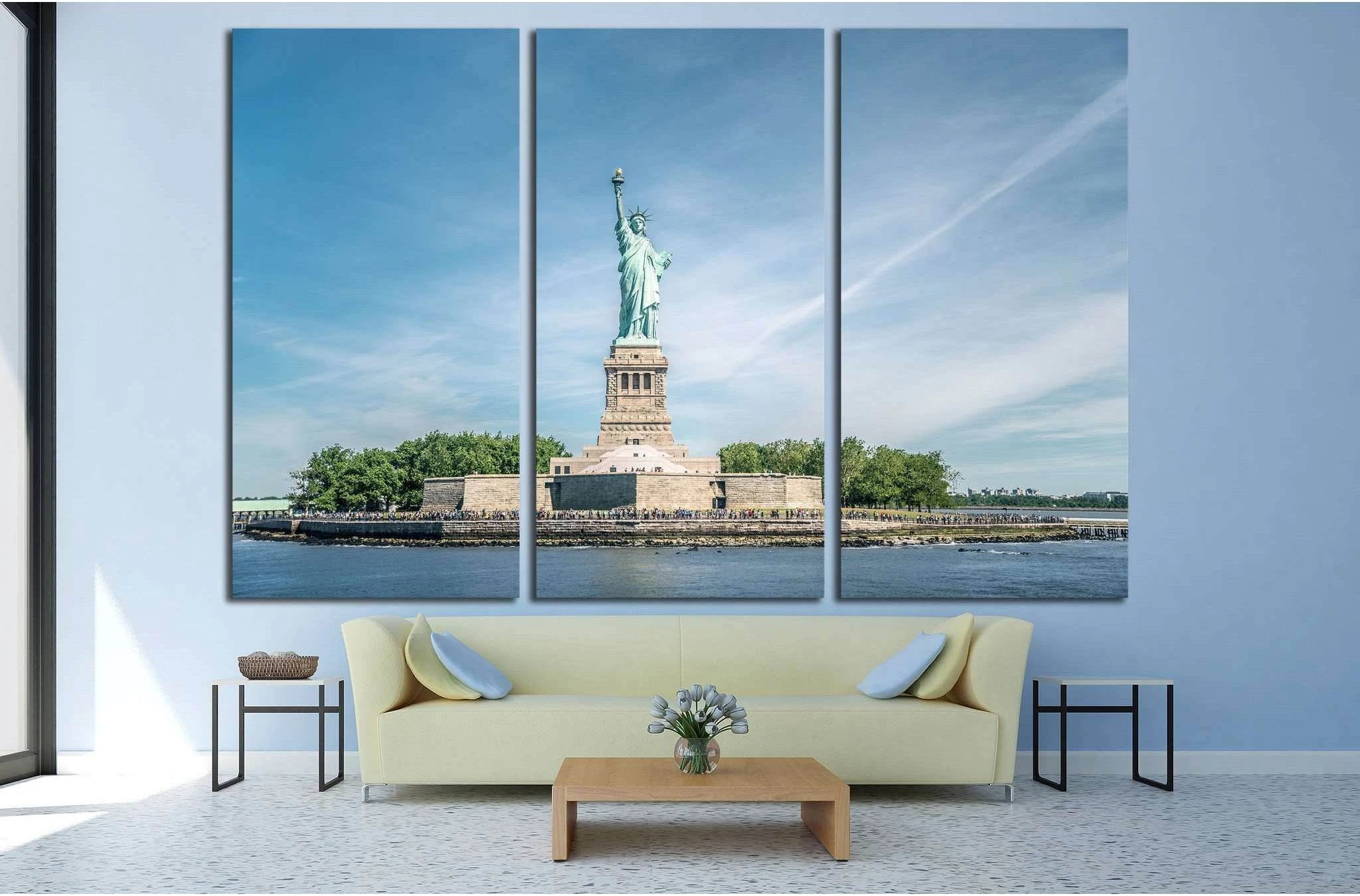 The Statue of Liberty in New York City №1199 Ready to Hang Canvas Print - Zellart Canvas Prints 0_NY_ART, ALL_Products, s-1199