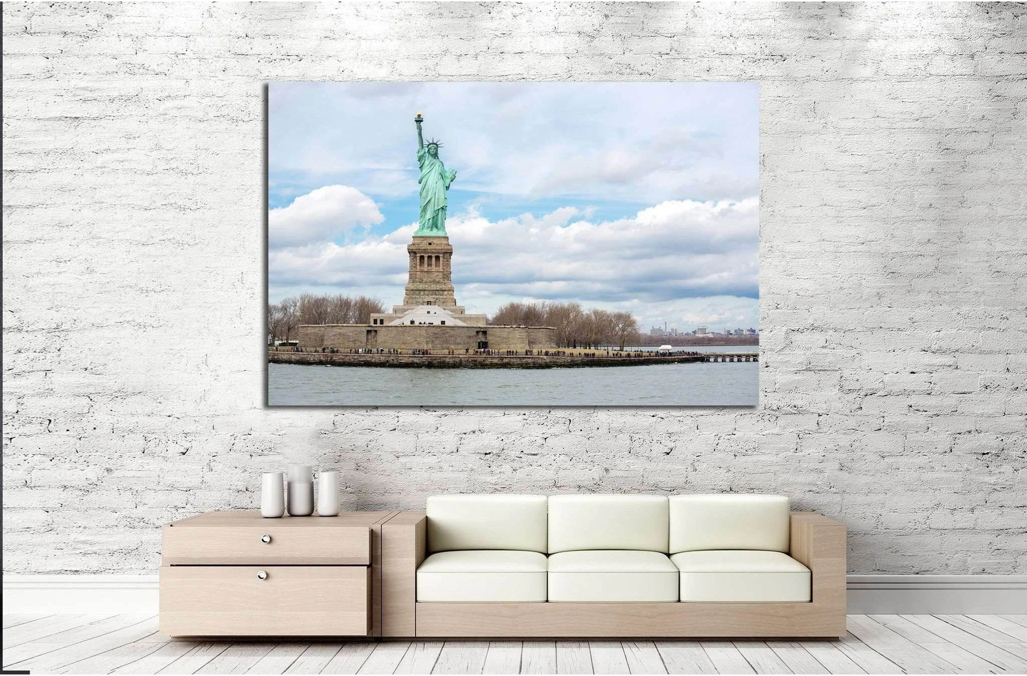 The Statue of Liberty in New York City №1210 Ready to Hang Canvas Print - Zellart Canvas Prints 0_NY_ART, ALL_Products, s-1210