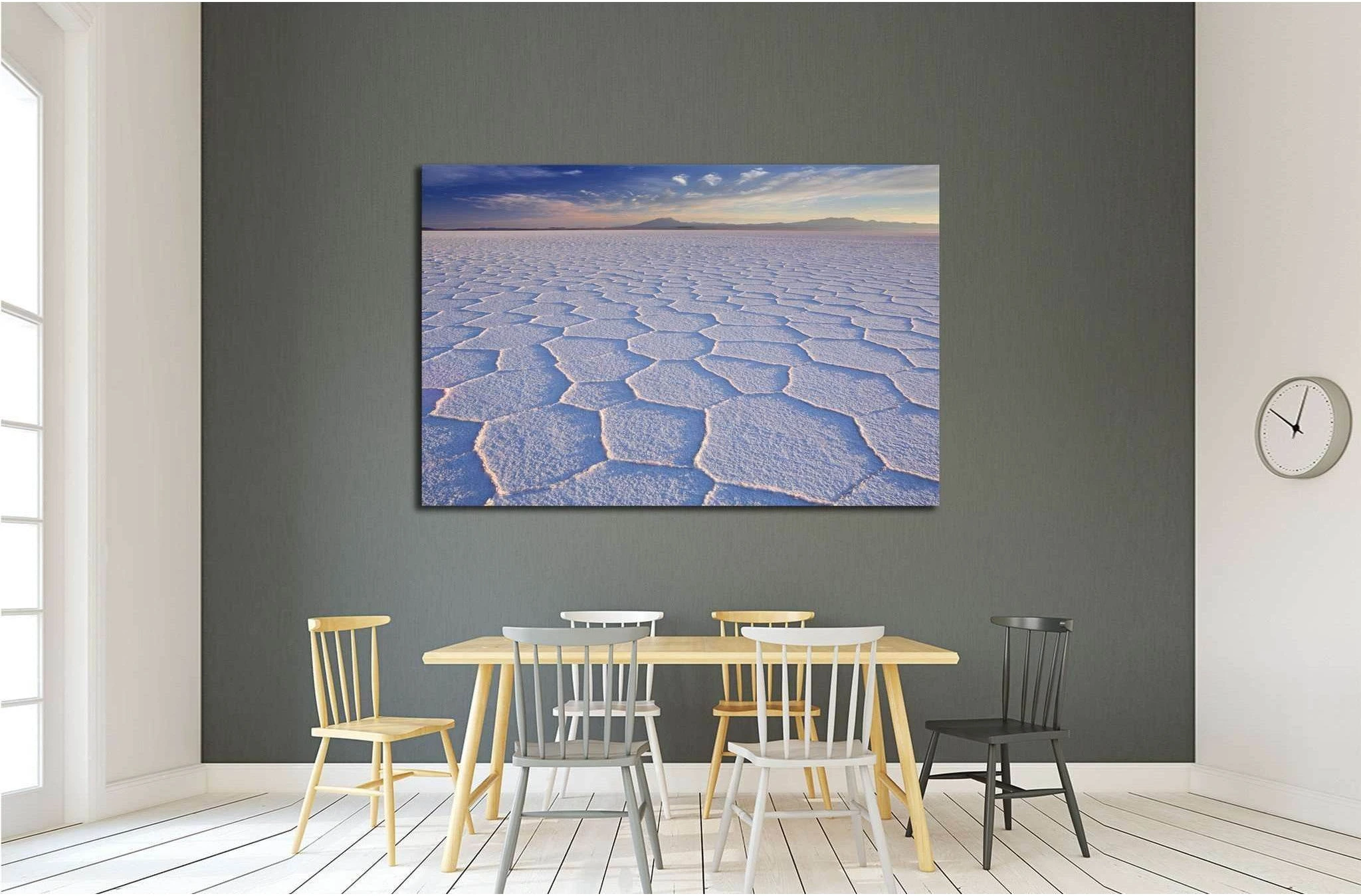 The world's largest salt flat, Salar de Uyuni in Bolivia, photographed at sunrise №1981 Ready to Hang Canvas Print - Zellart Canvas Prints ALL_Products, s-1981