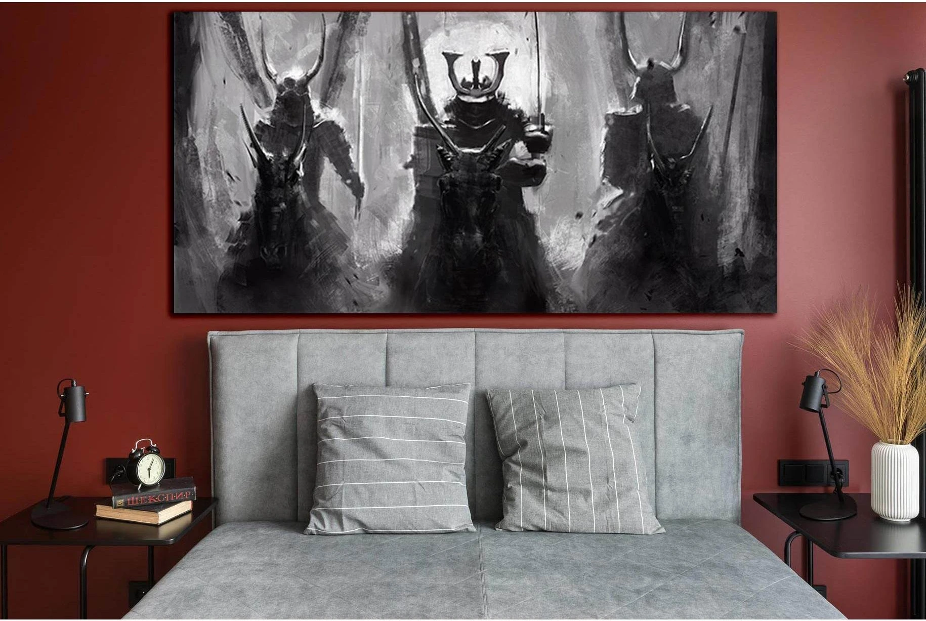 Three Magical Samurai №SL1245 Ready to Hang Canvas Print - Zellart Canvas Prints 0new, ALL_Products, Fantasy And Sci Fi Wall Art