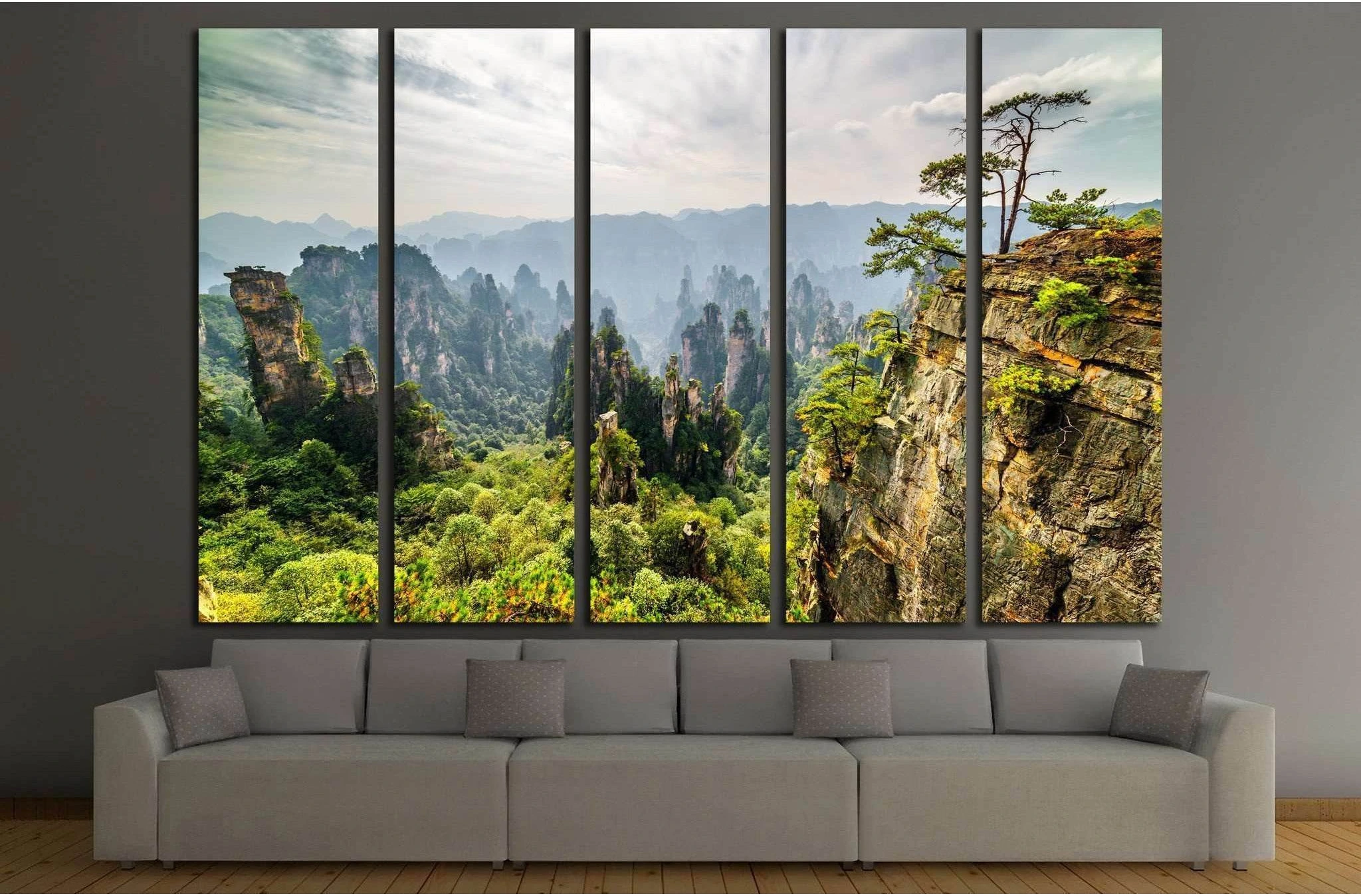 Tianzi Mountains (Avatar Mountains), Zhangjiajie National Forest Park, China №1988 Ready to Hang Canvas Print - Zellart Canvas Prints ALL_Products, s-1988