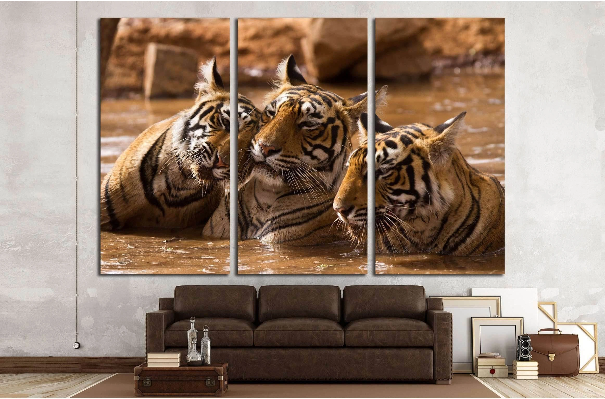 Tiger Family №2342 Ready to Hang Canvas Print - Zellart Canvas Prints ALL_Products, s-2342, Tiger