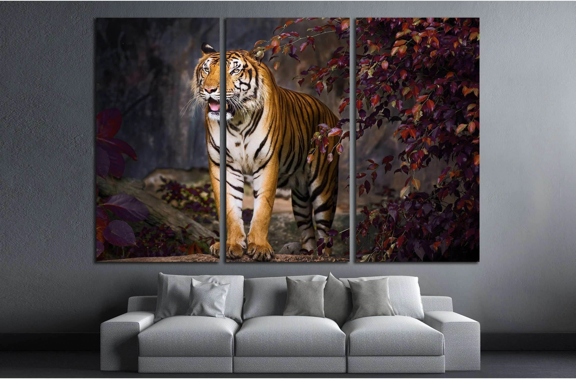Tiger idle, at the zoo №2363 Ready to Hang Canvas Print - Zellart Canvas Prints ALL_Products, s-2363, Tiger